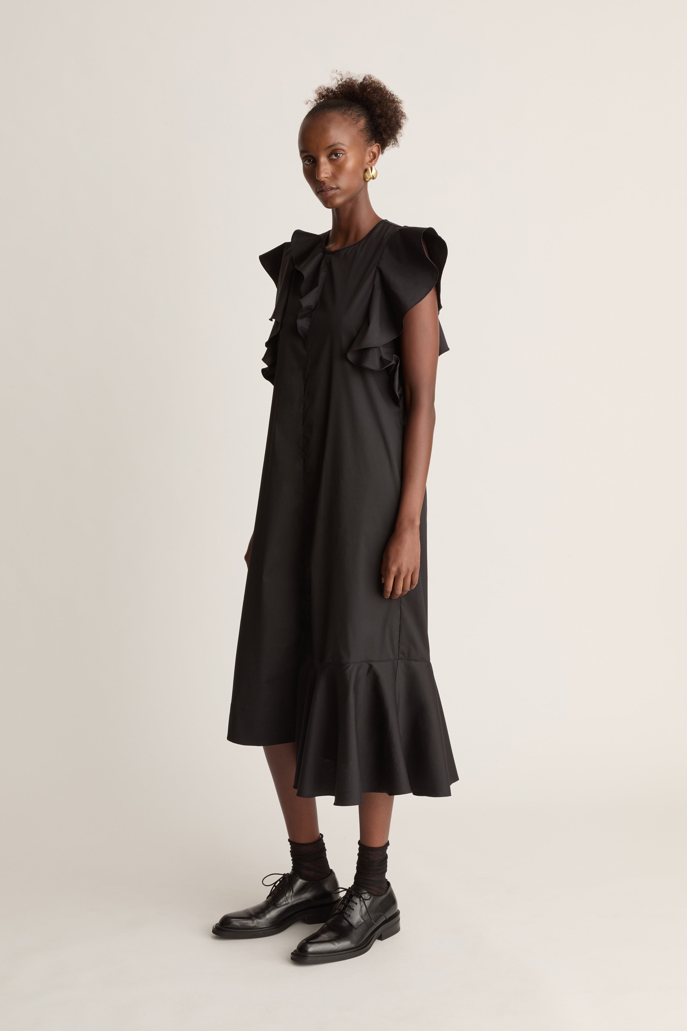 Ella ribbon dress black