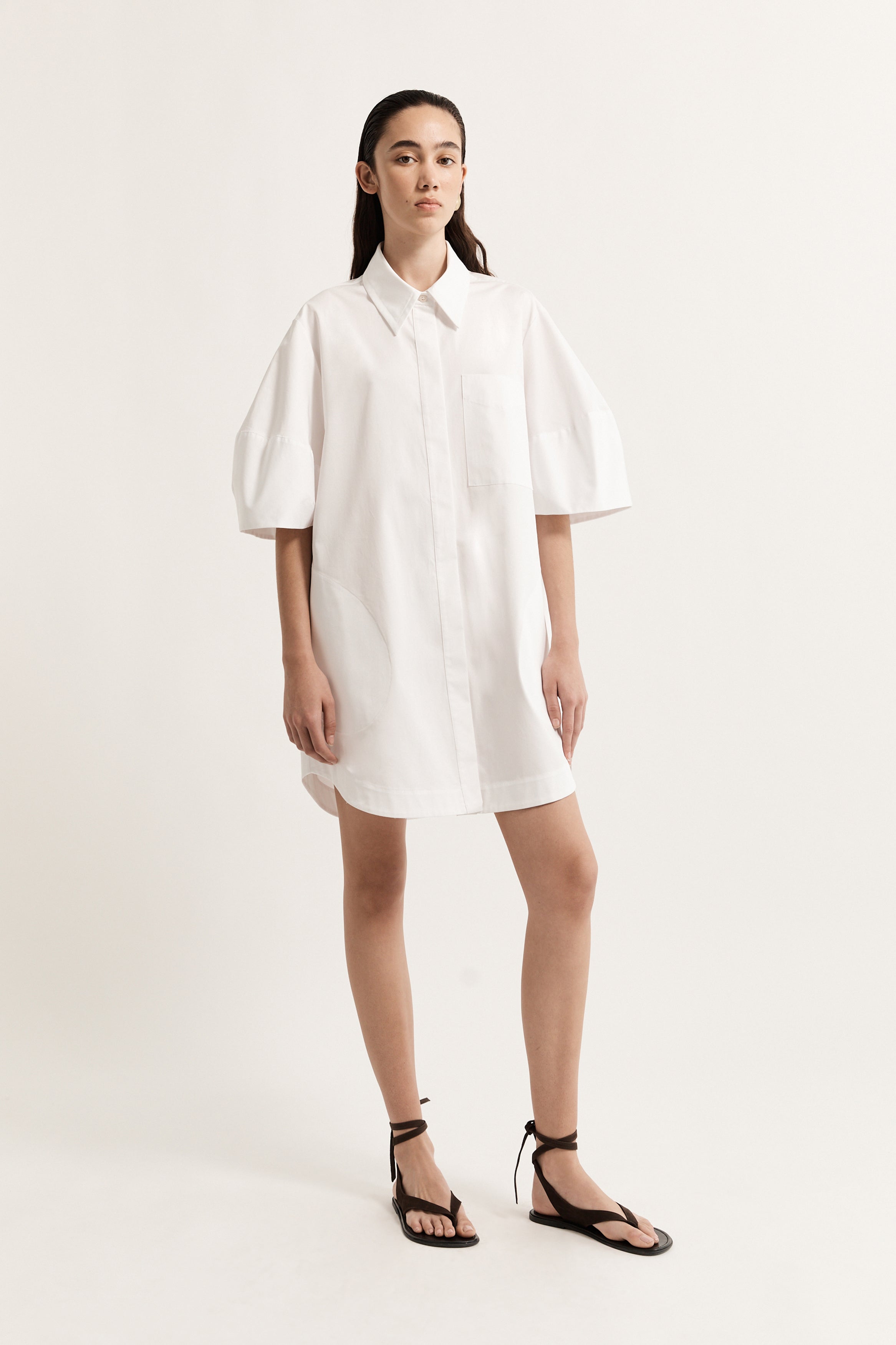 andmary Wendy seethrough flare dress