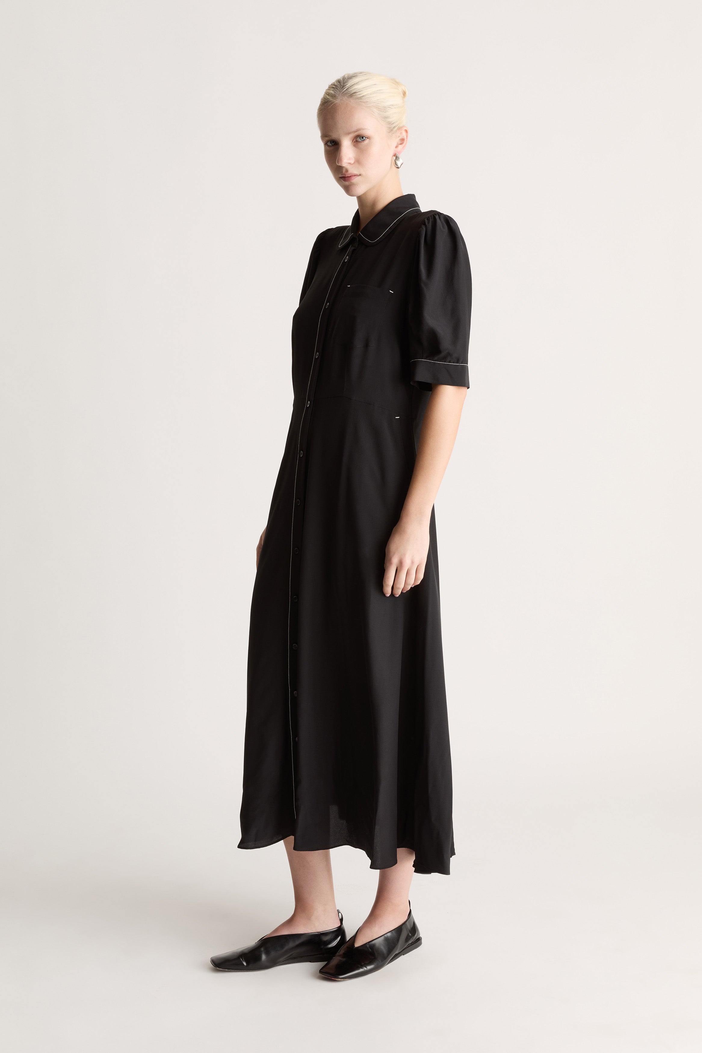 lee mathews shirt dress Lee Mathews Striped Shirt Dress In Orange - 50% Off