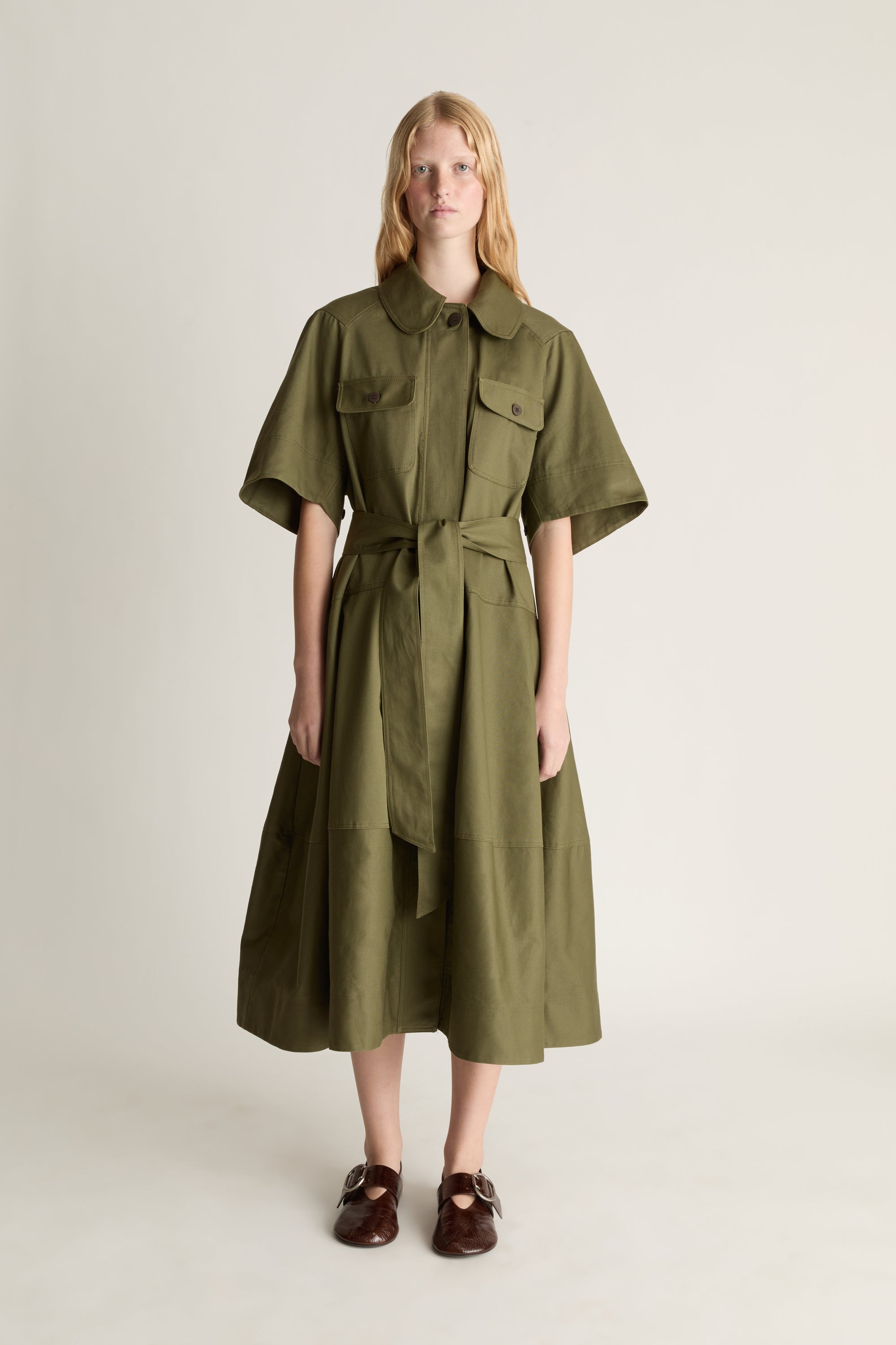 Shop the Harper Drill Shirt Dress by Lee Mathews