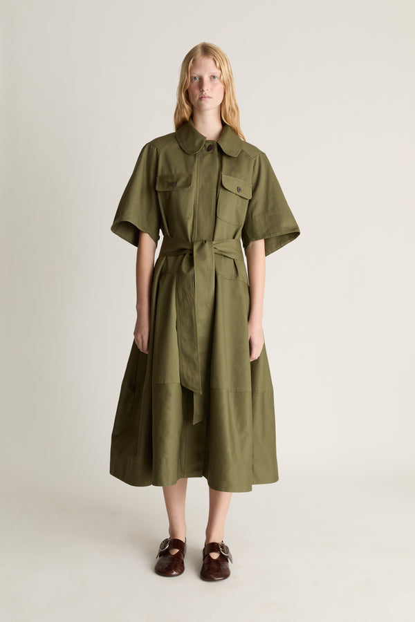 Harper Drill Shirt Dress