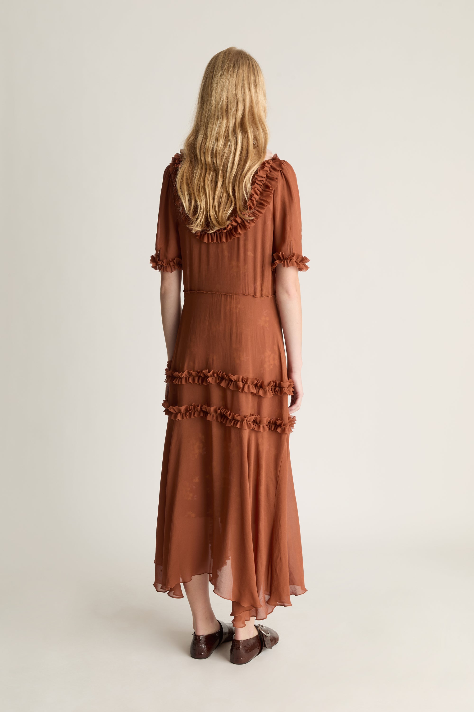 Evelyn Georgette Midi Dress