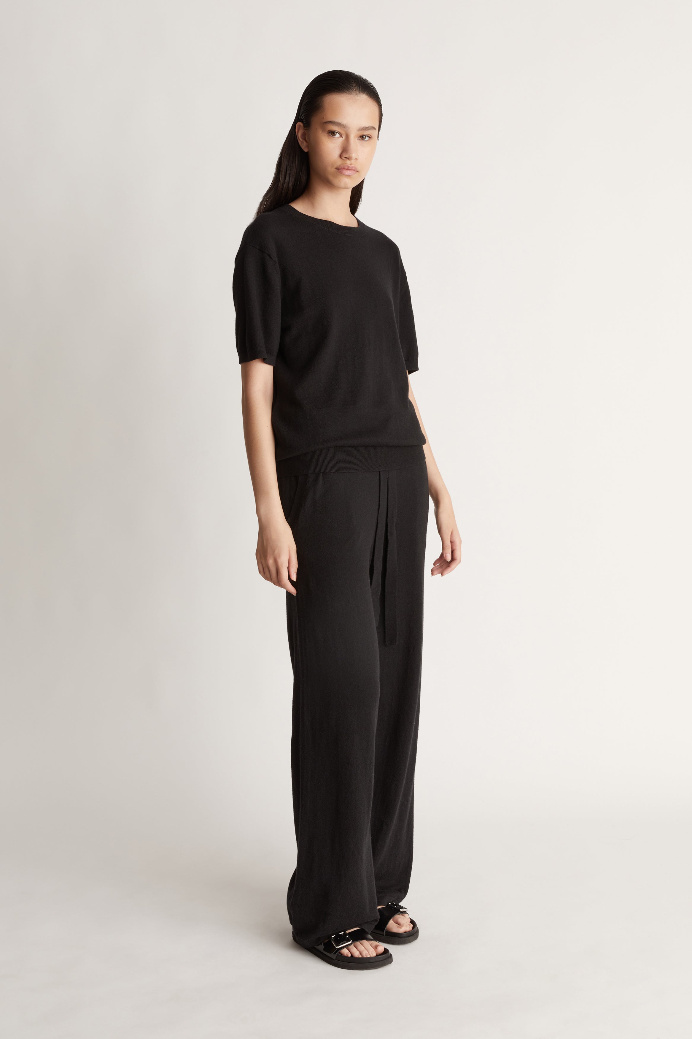Cotton Cashmere Tee Black