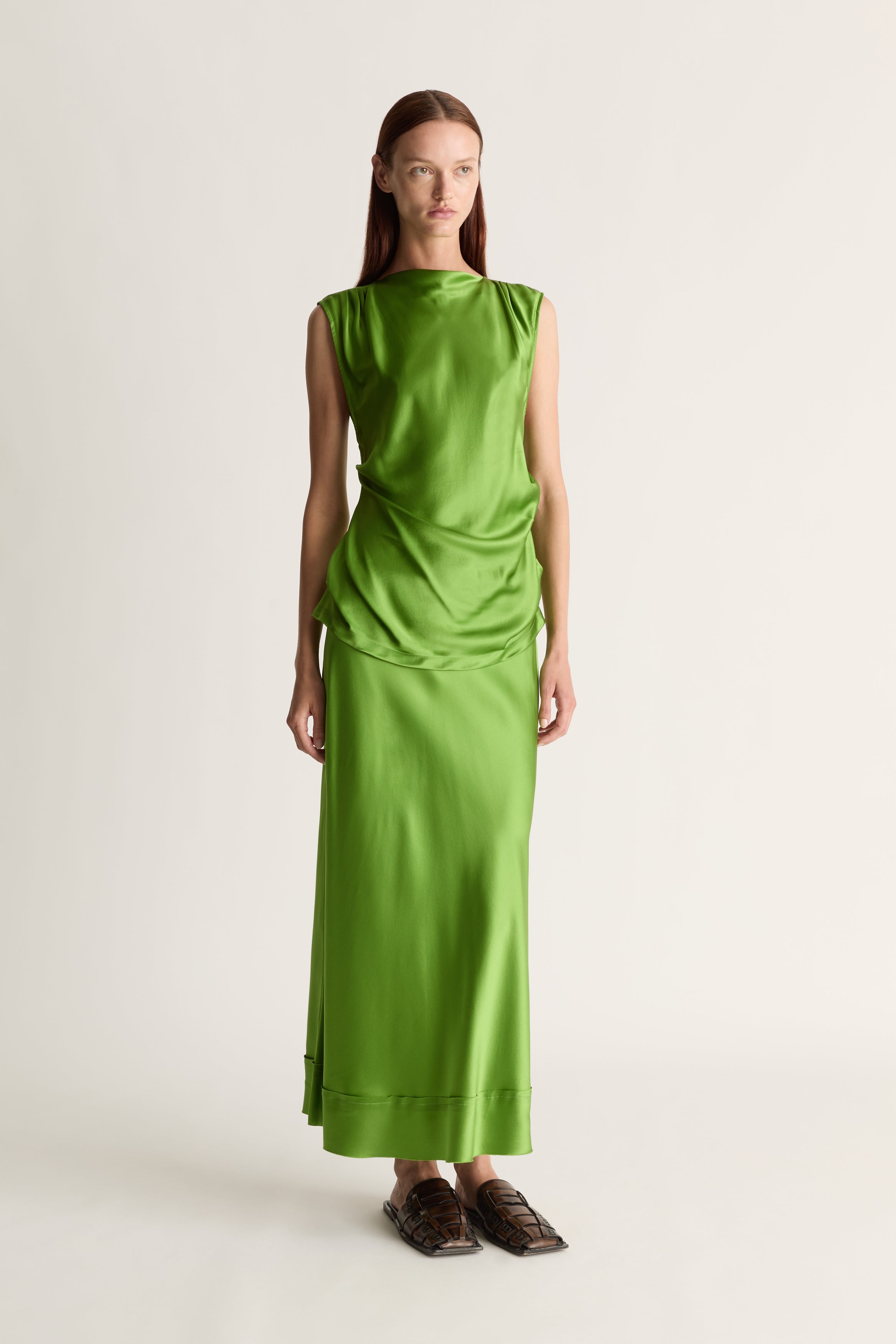 Stella Silk Satin Drape Top