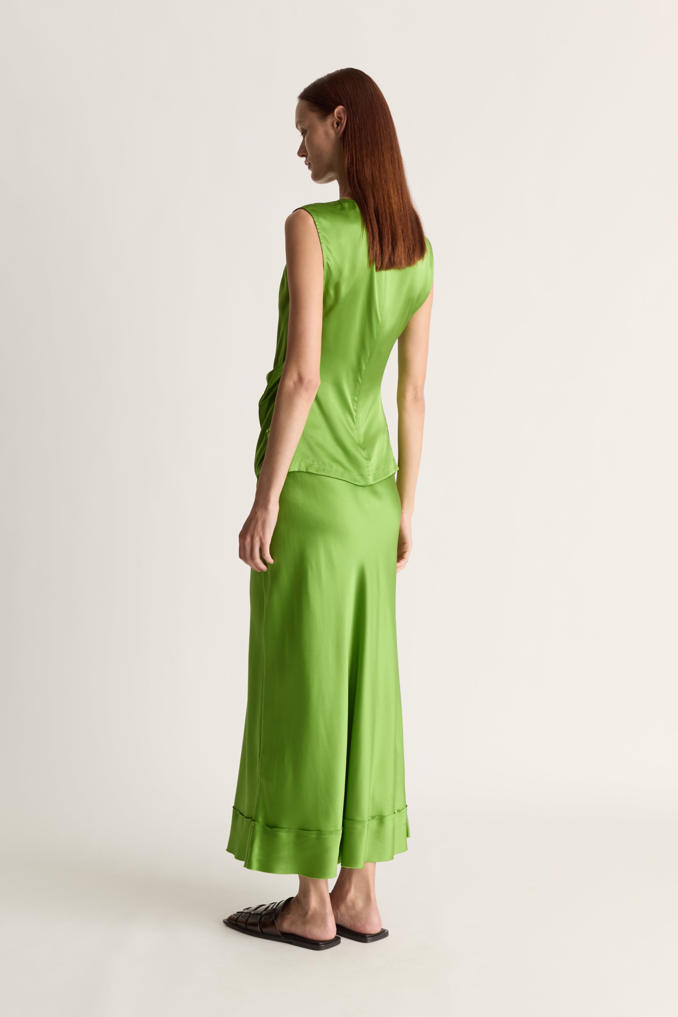 Stella Silk Satin Drape Top