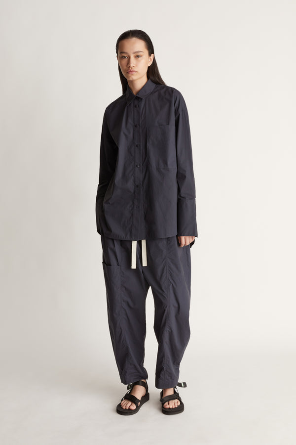 LM Poplin Long Sleeve Shirt Navy