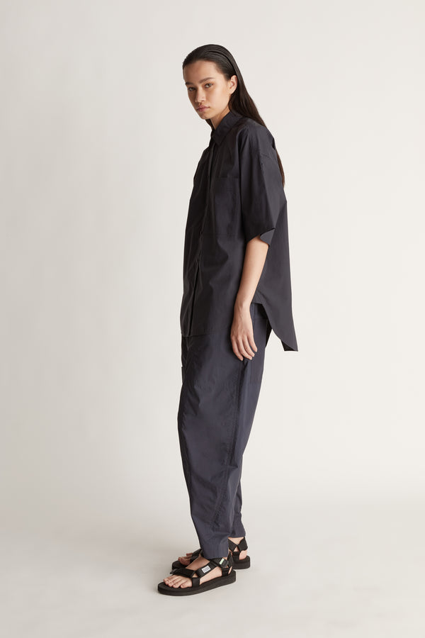 LM Poplin SS Shirt in Navy