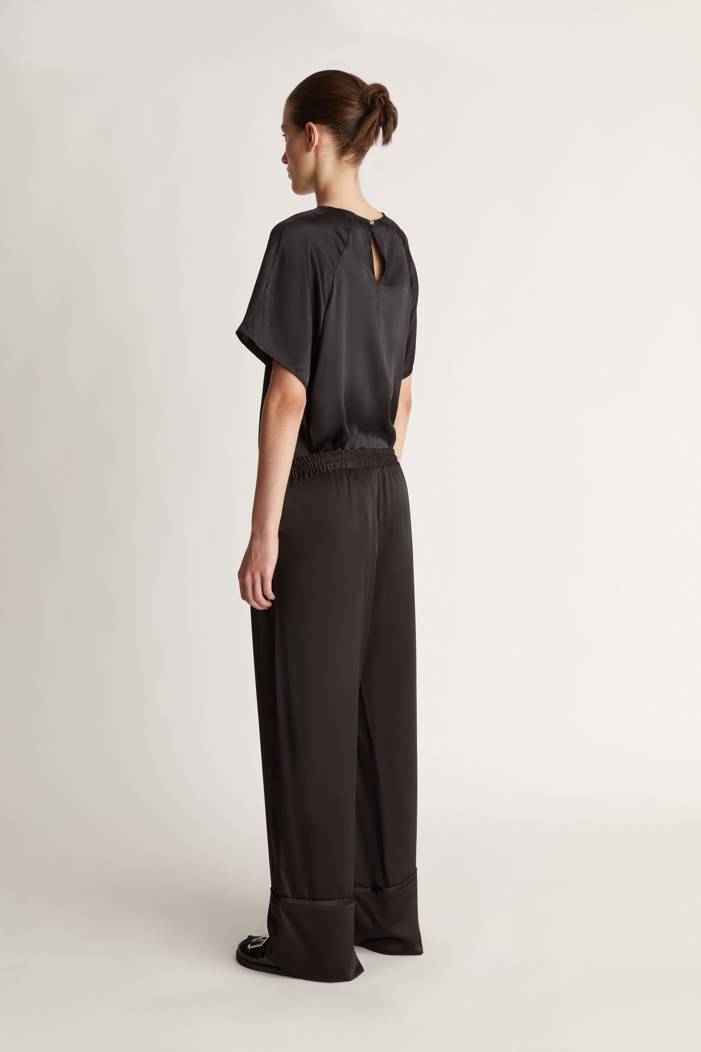 Stella silk satin pant black 100% silk