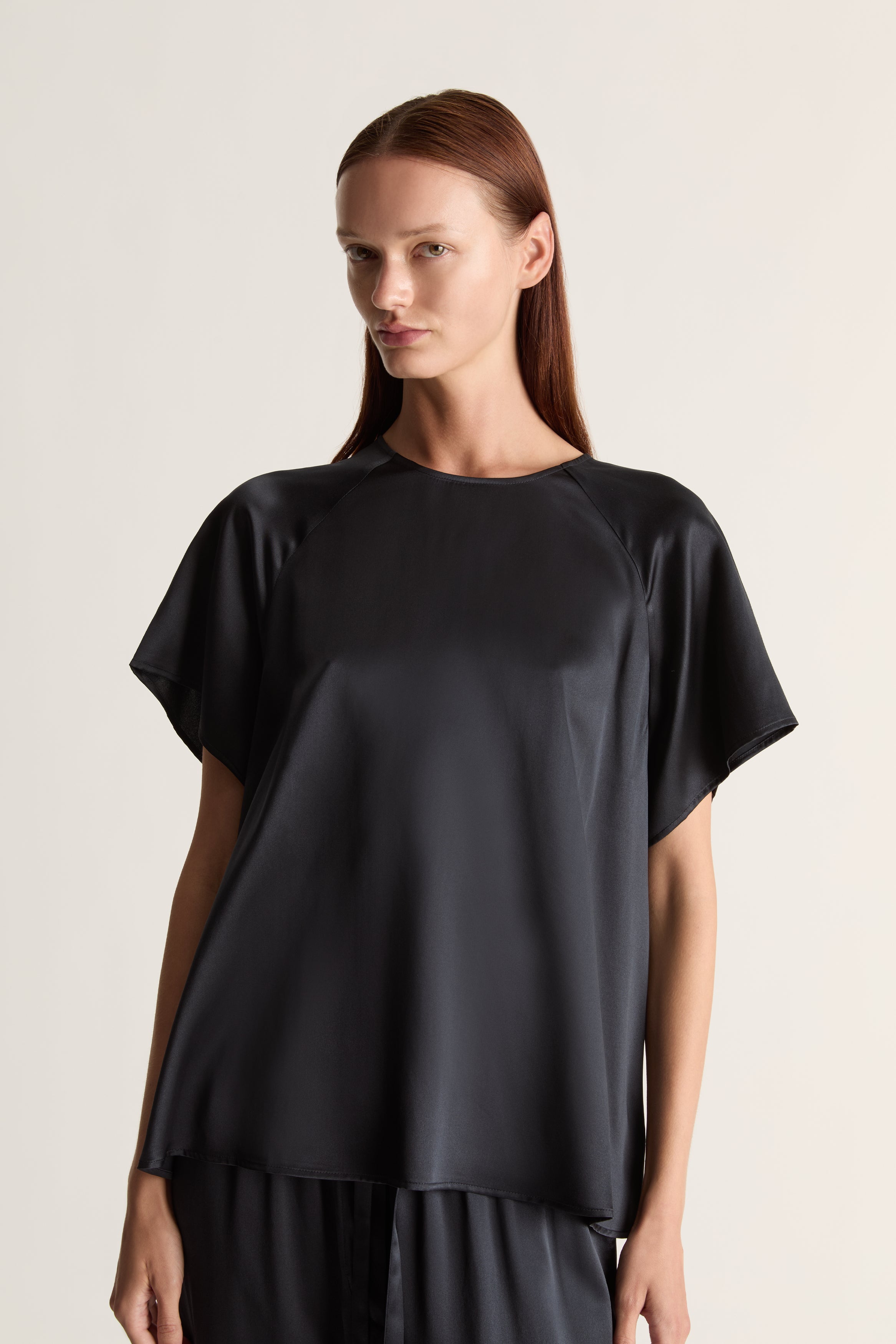 Stella Silk Satin Raglan Tee
