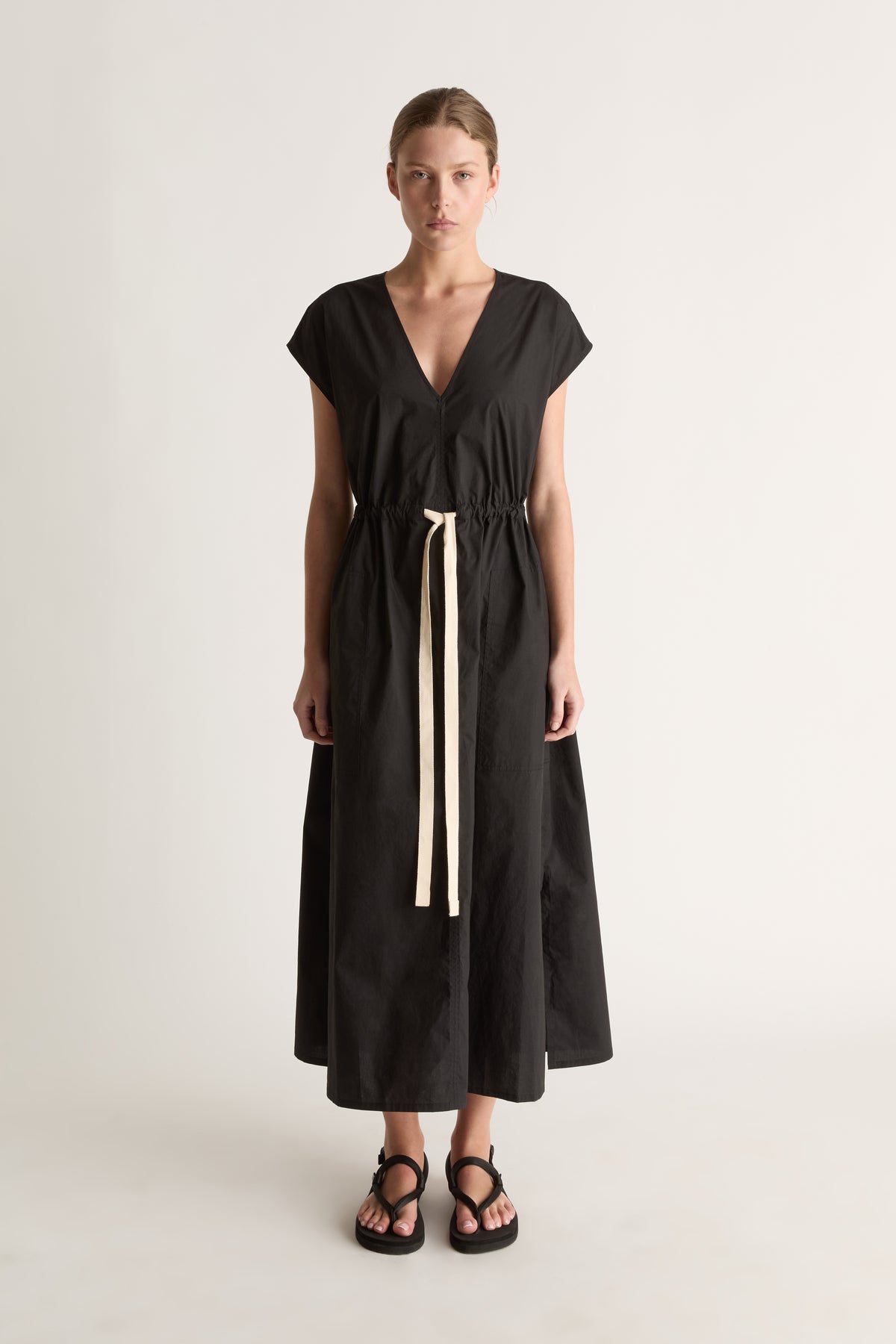 LM Poplin V Neck Dress