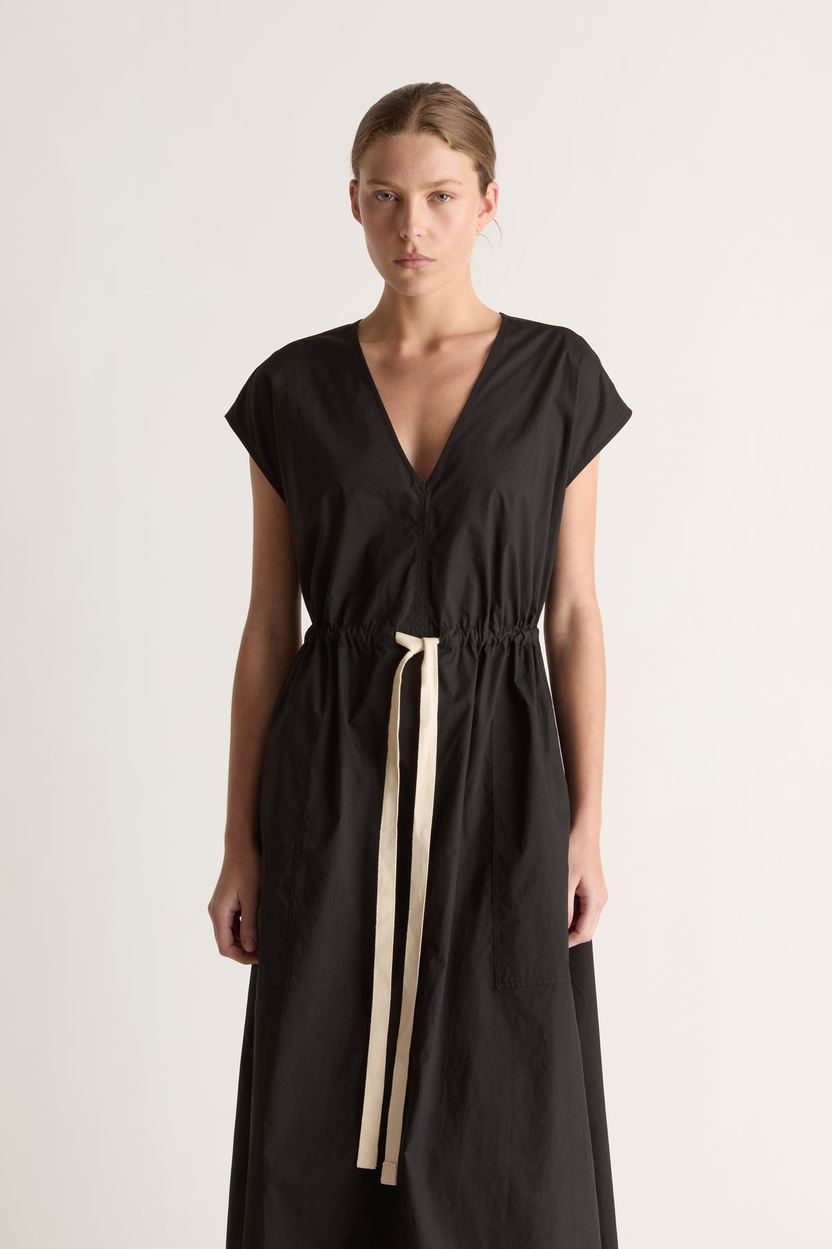 LM Poplin V Neck Dress