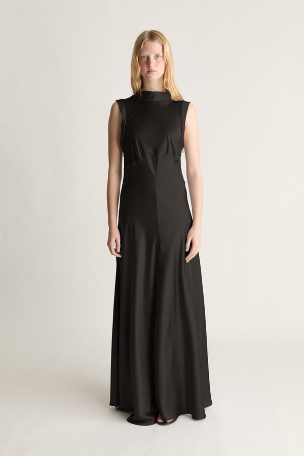 Stella Silk Satin Drape Dress