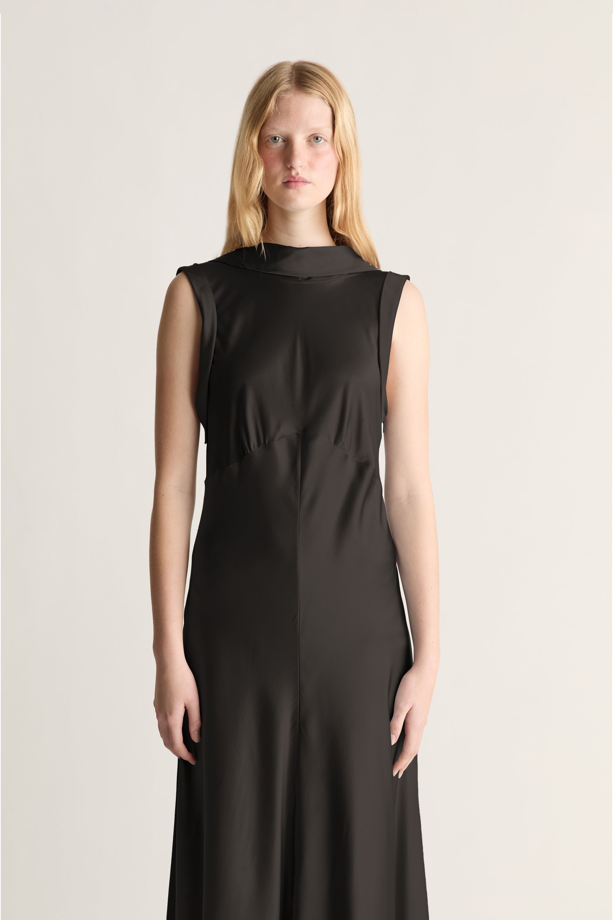Stella Silk Satin Drape Dress