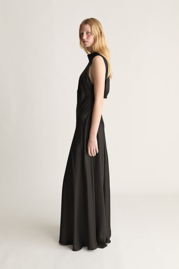 Stella Silk Satin Drape Dress