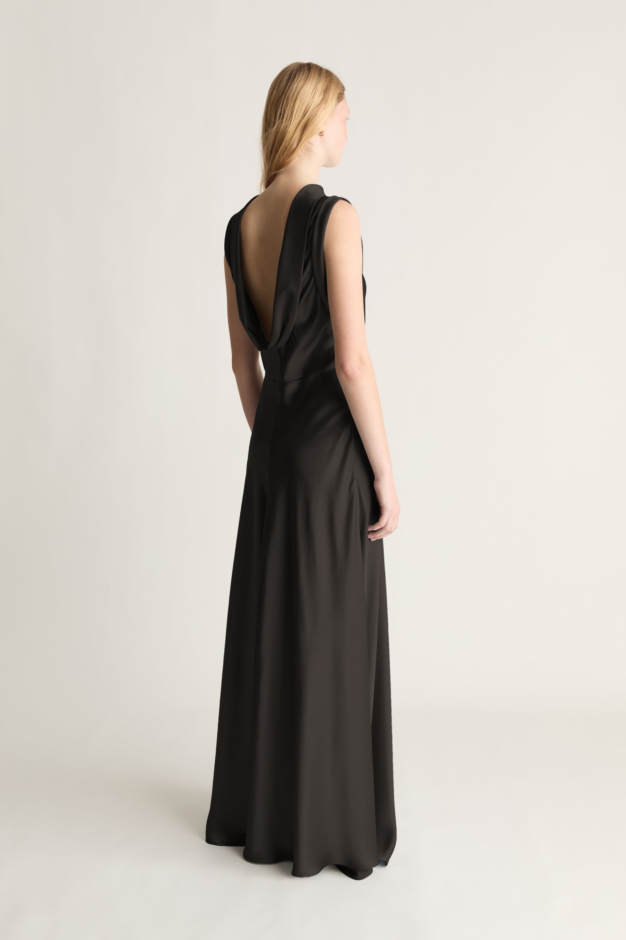 Stella Silk Satin Drape Dress