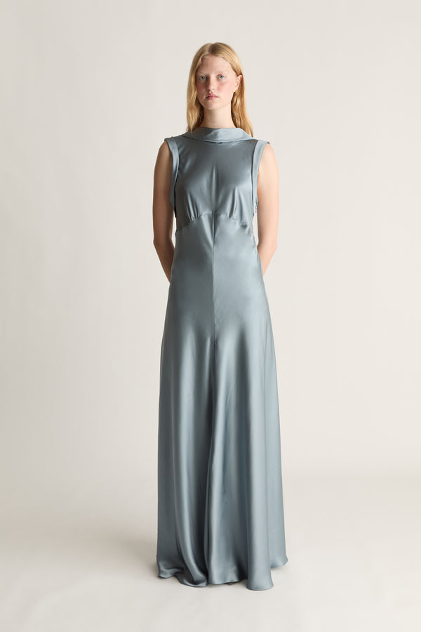 Stella Silk Satin Drape Dress
