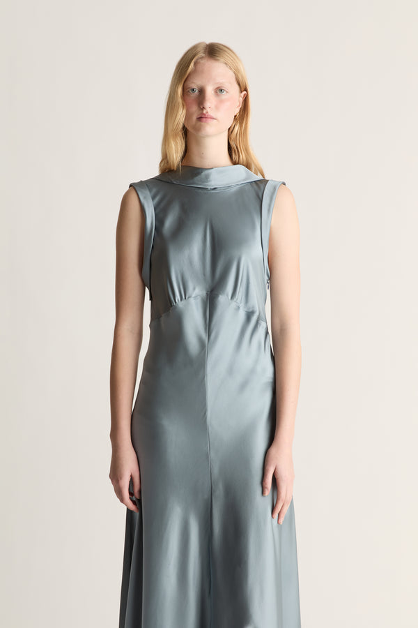 Stella Silk Satin Drape Dress
