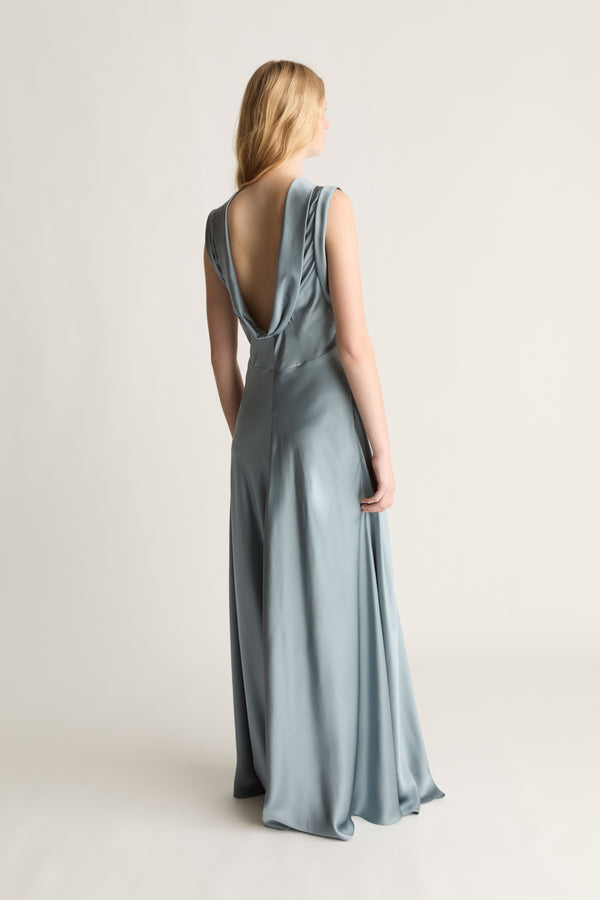 Stella Silk Satin Drape Dress