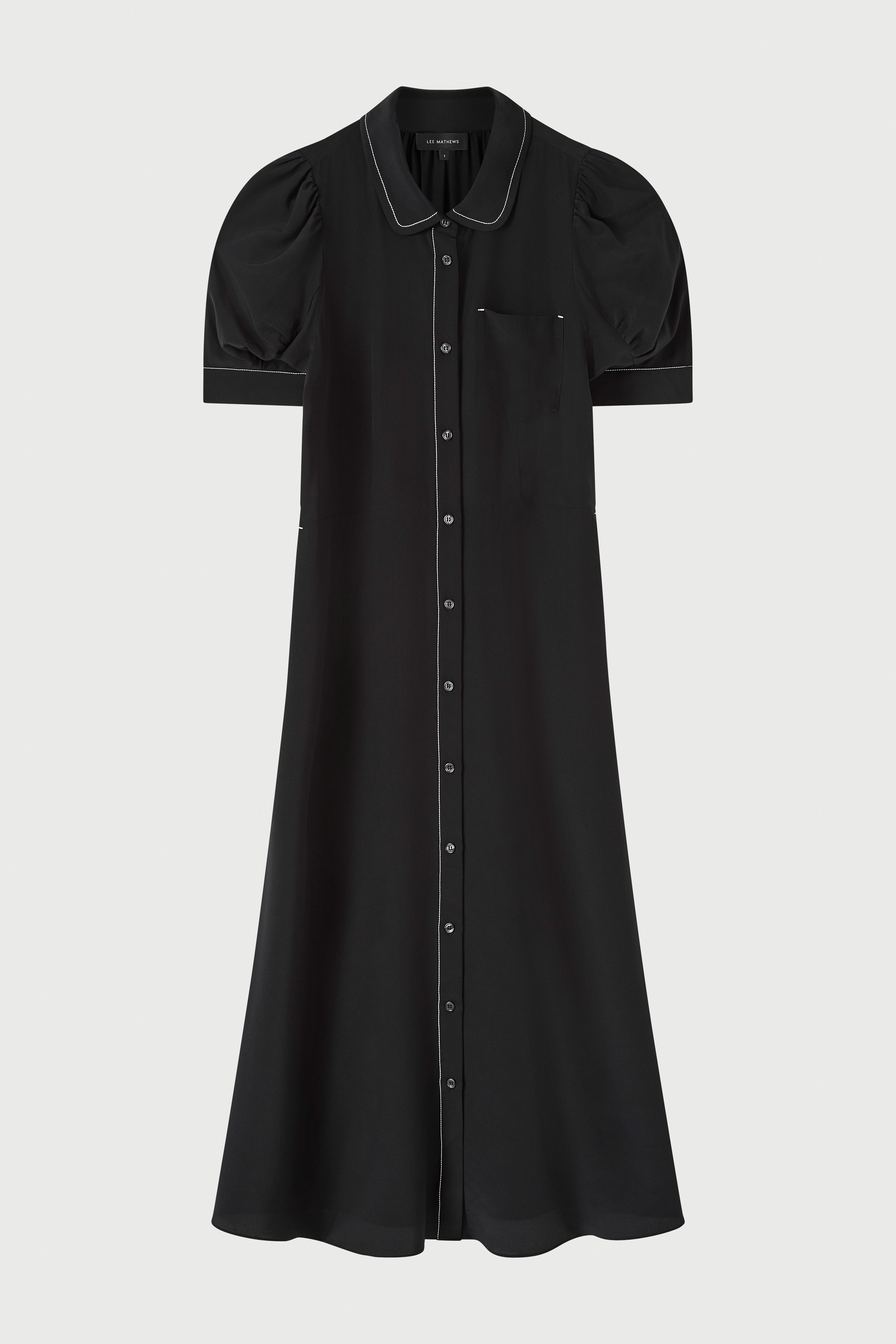 Cassini Short Sleeve Dress in Black