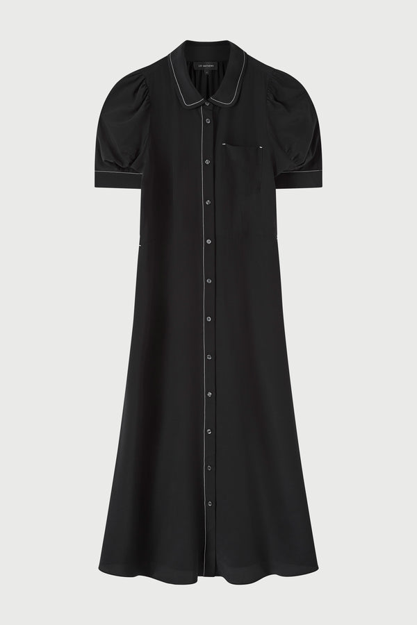 Cassini Short Sleeve Dress in Black