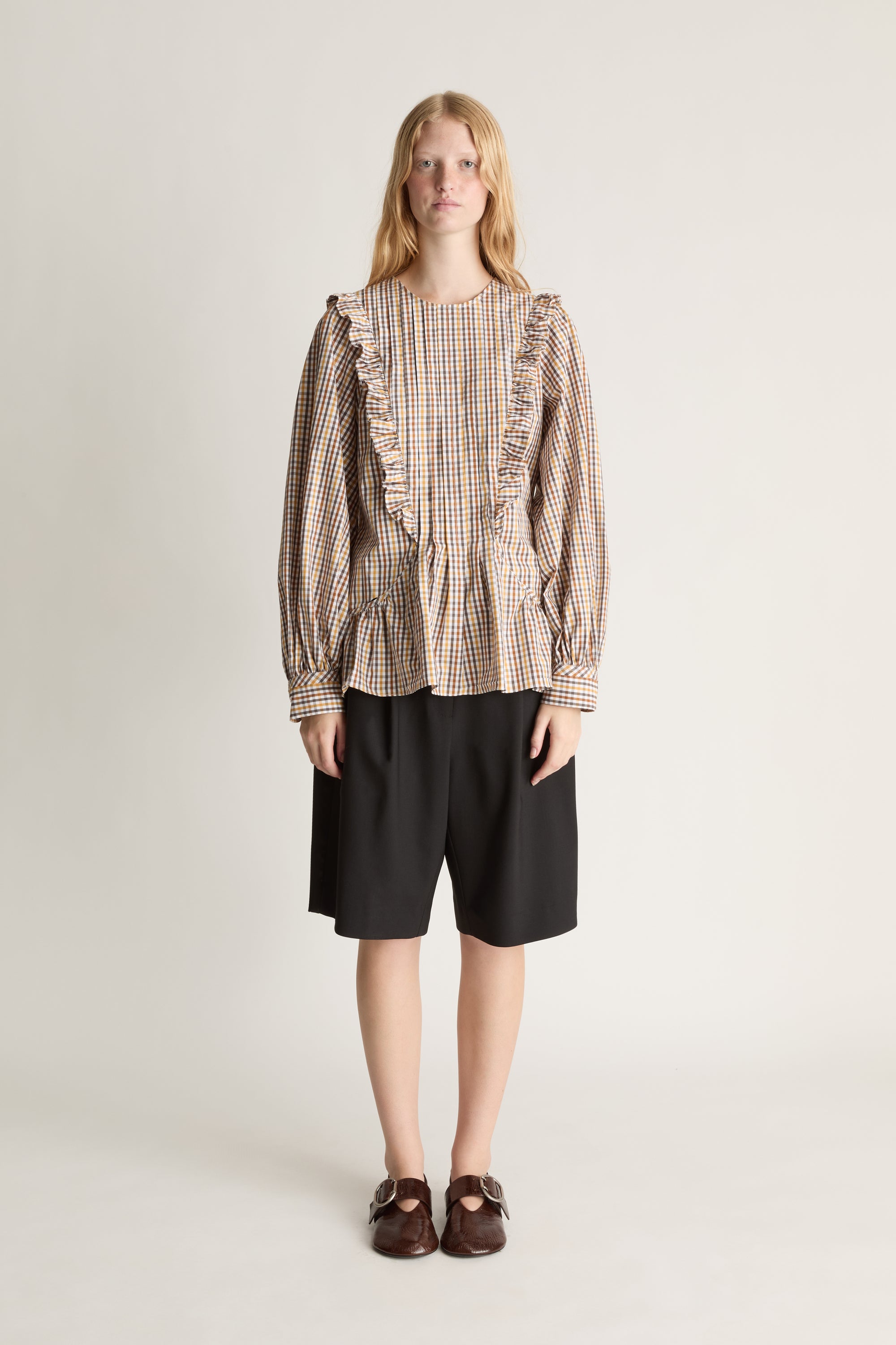 Christie Poplin Check Blouse