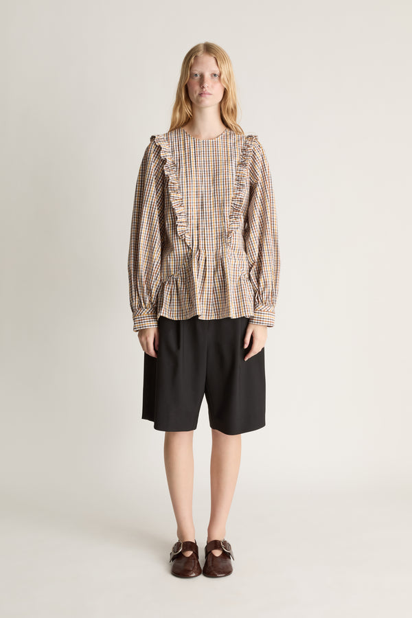 Christie Poplin Check Blouse