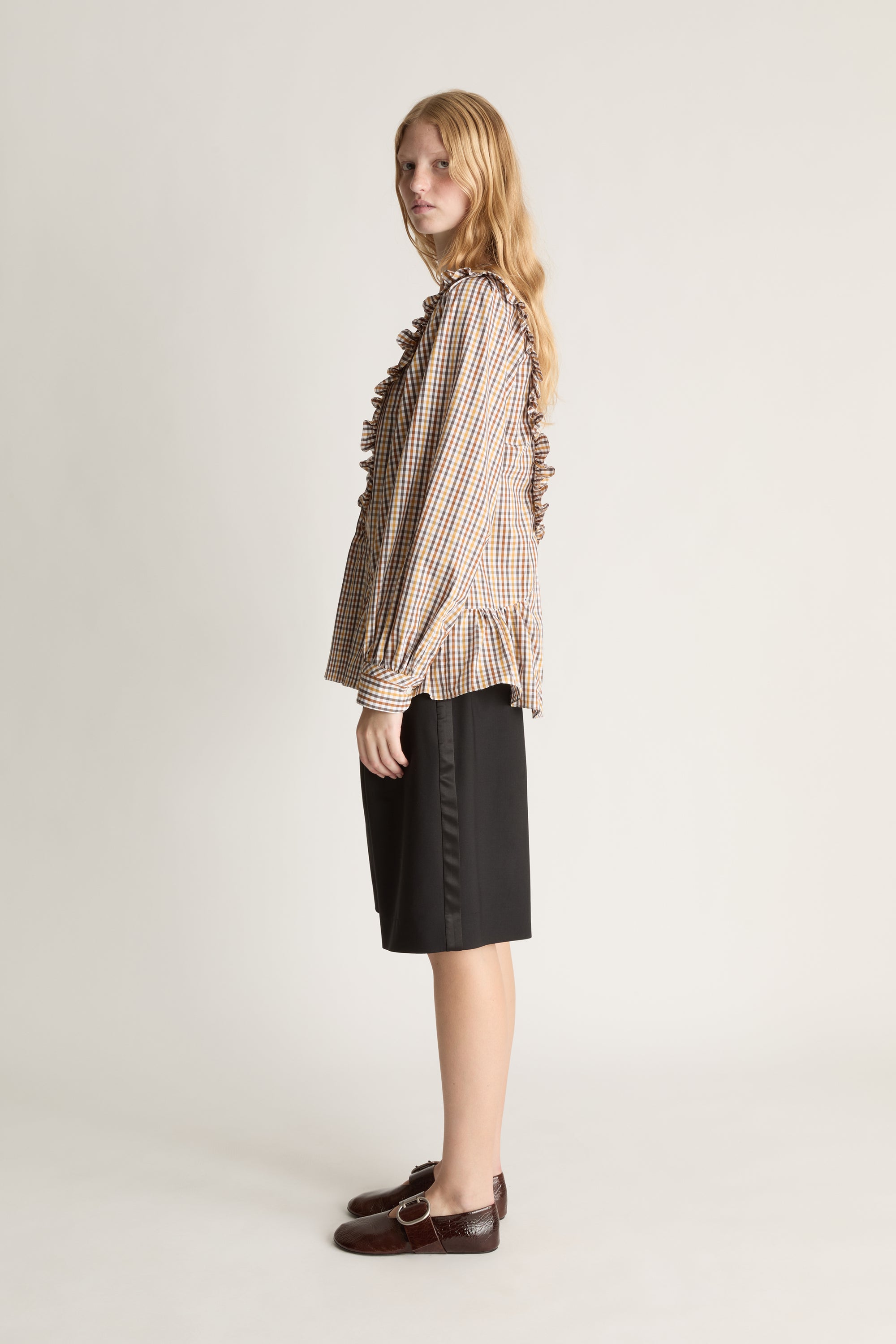 Christie Poplin Check Blouse