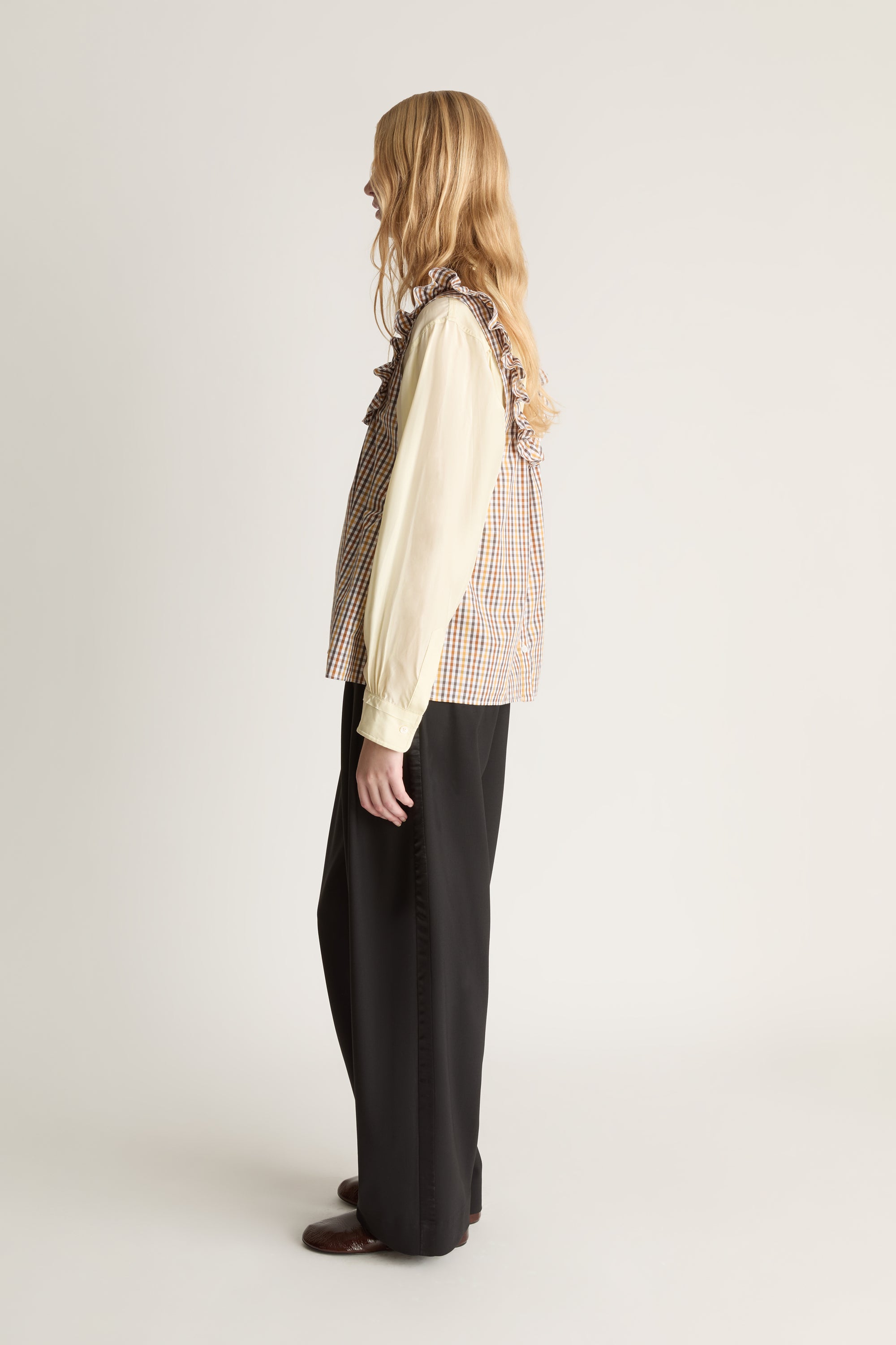 Christie Poplin Check Top