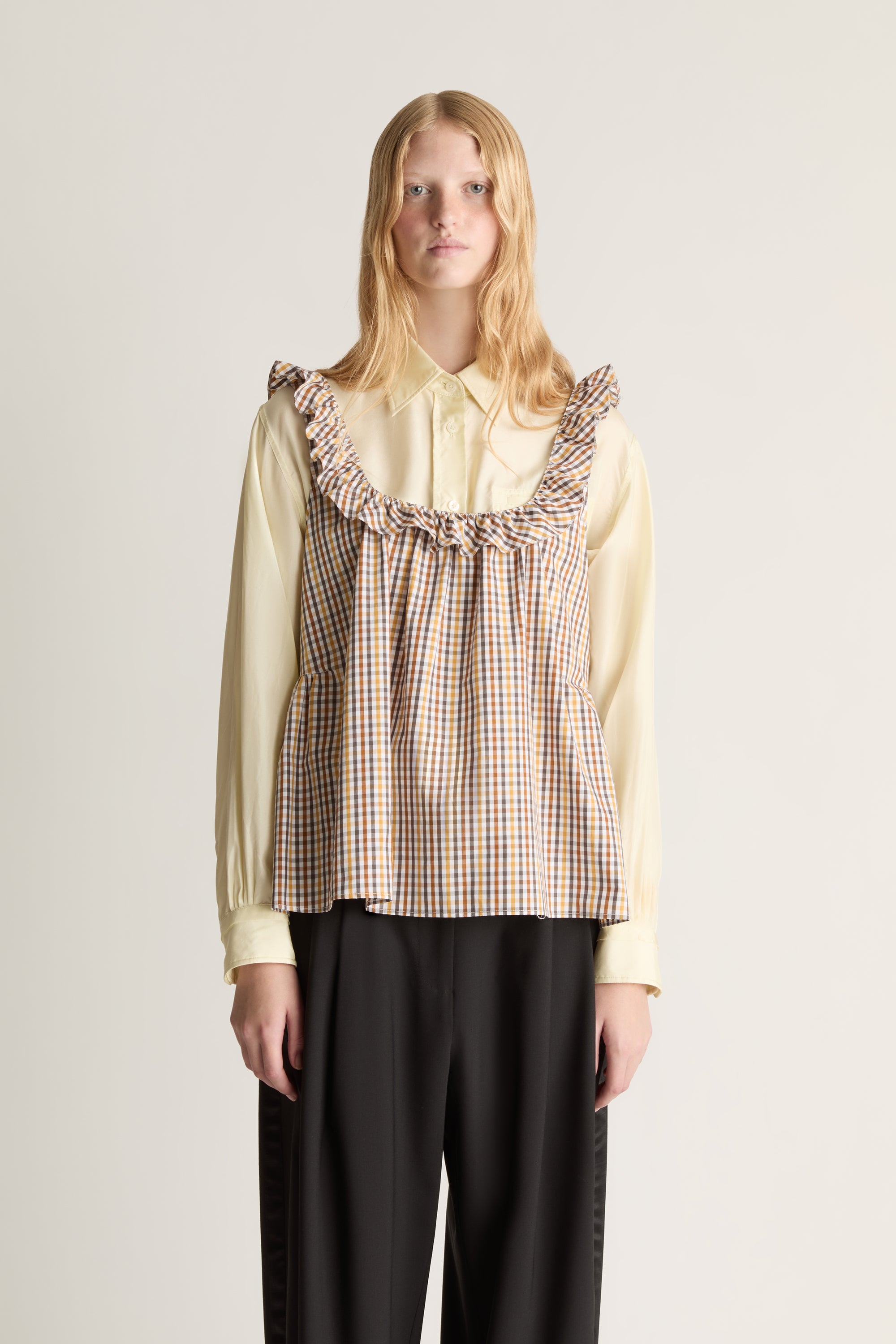 Christie Poplin Check Top