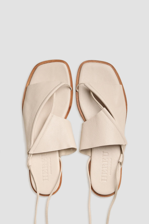 Clava Ankle Lace Sandal in Cream