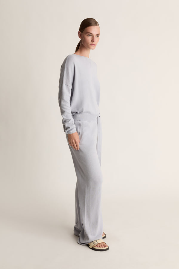 Cotton Cashmere Wide Leg Pant