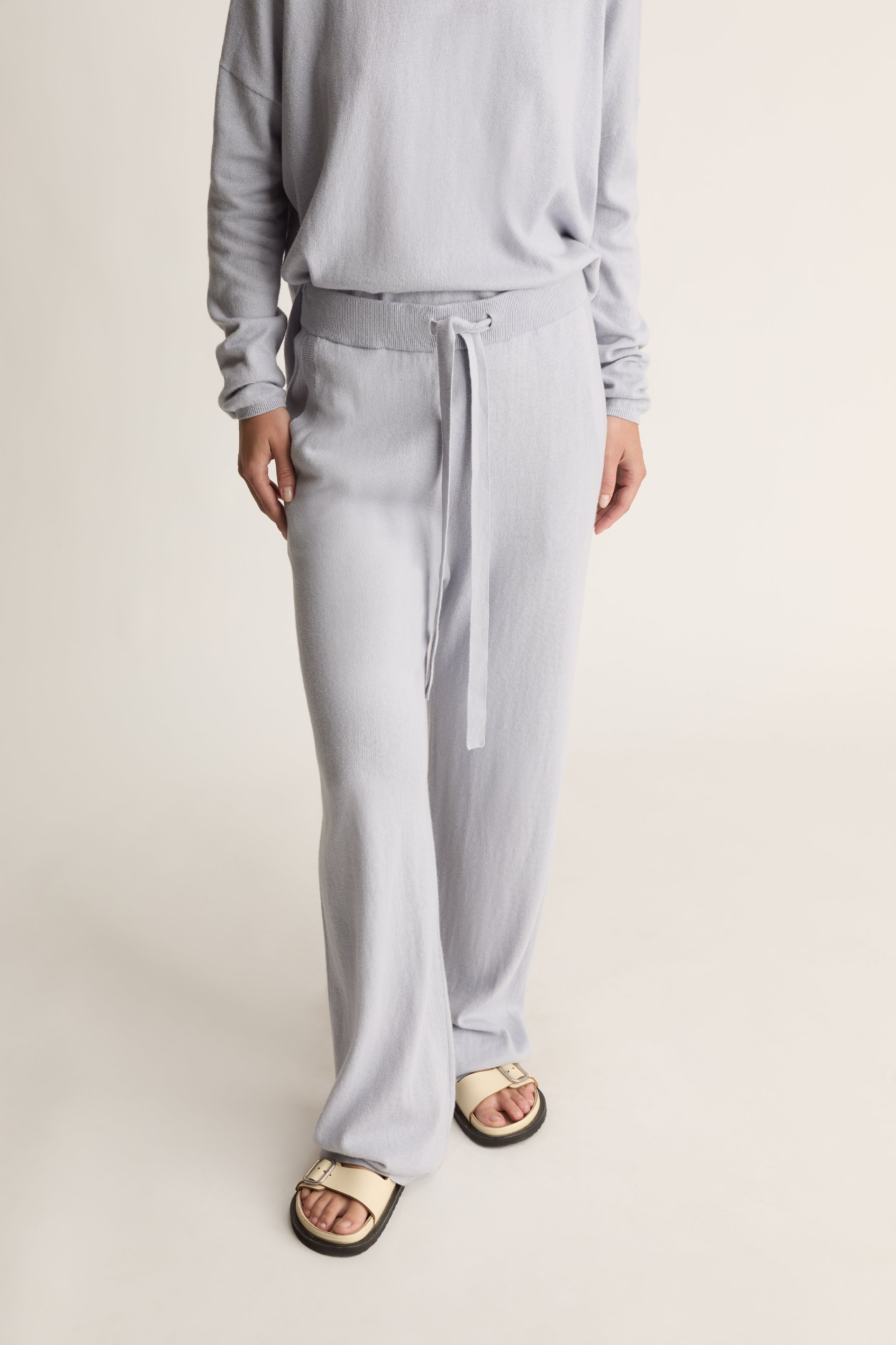 Cotton Cashmere Wide Leg Pant