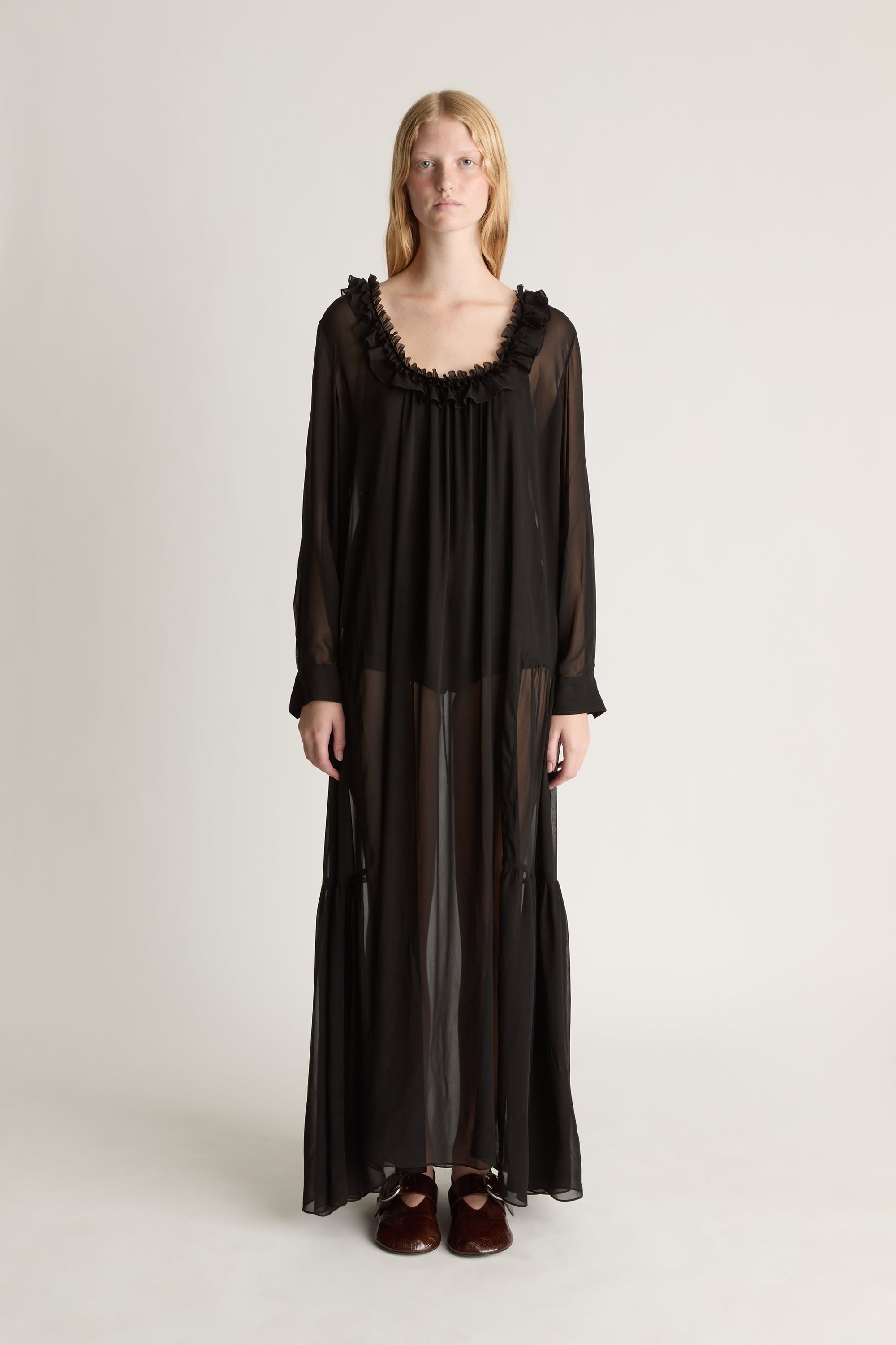 Evelyn Georgette LS Dress