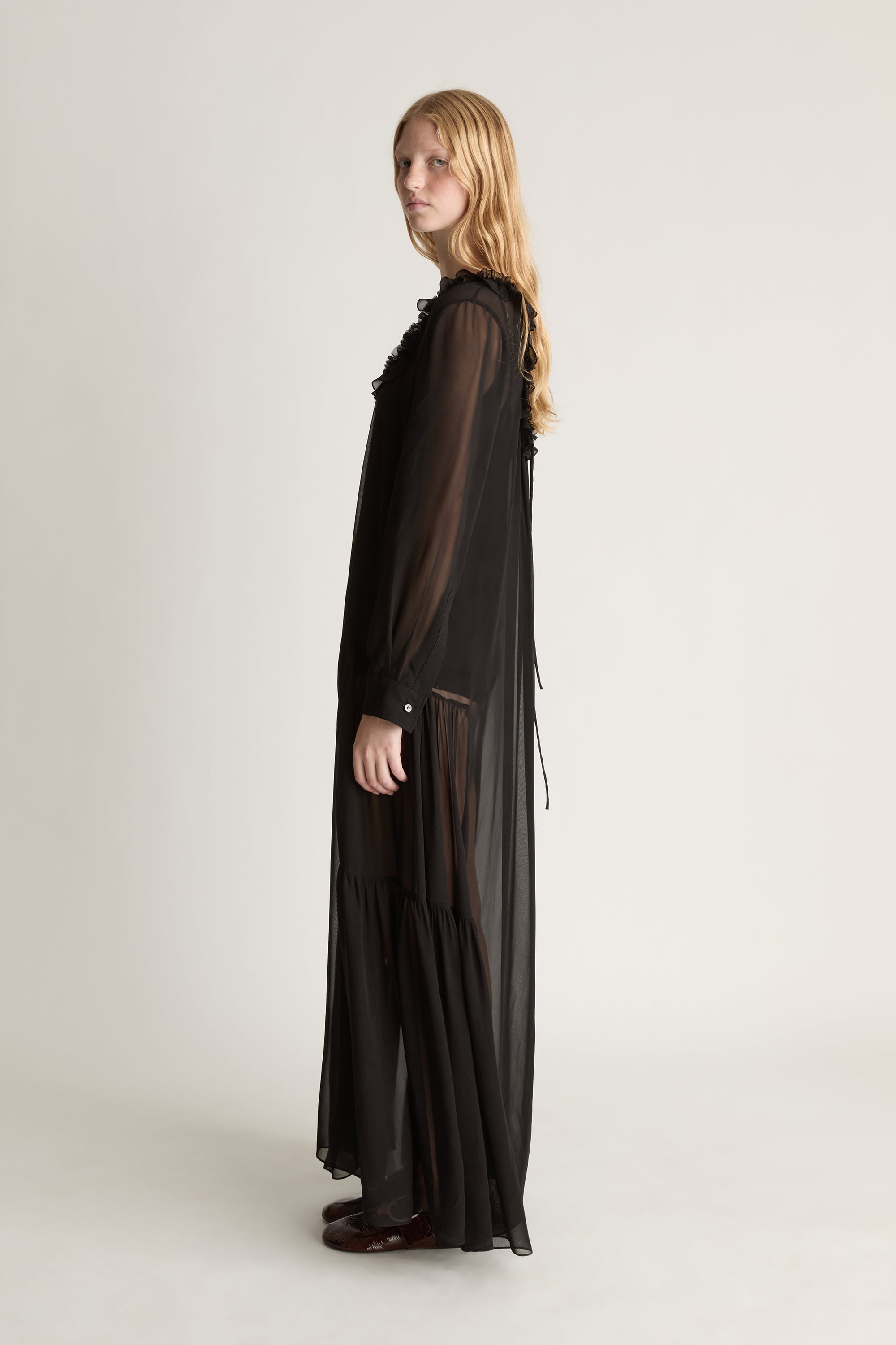 Evelyn Georgette LS Dress