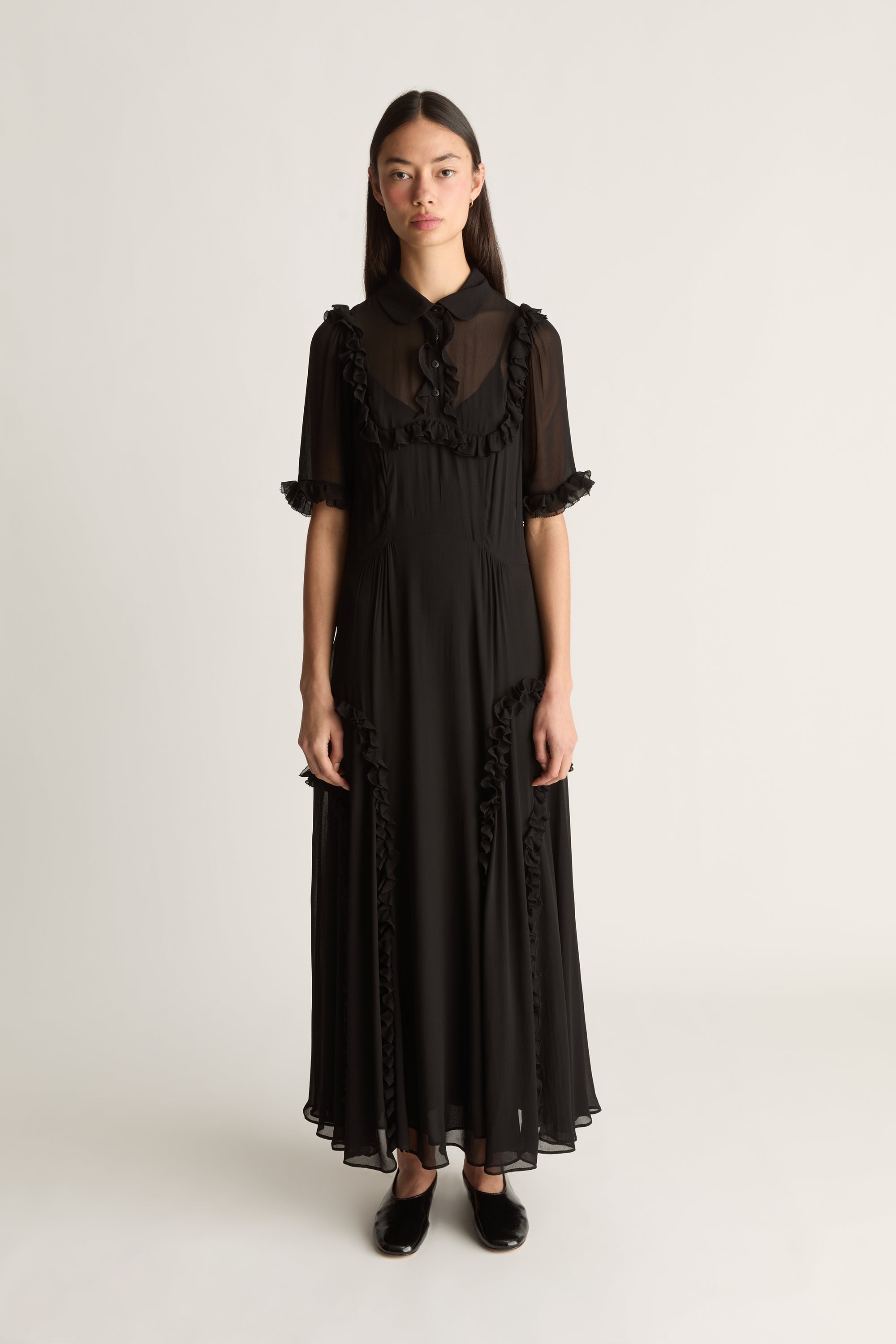 Evelyn Georgette Midi Dress