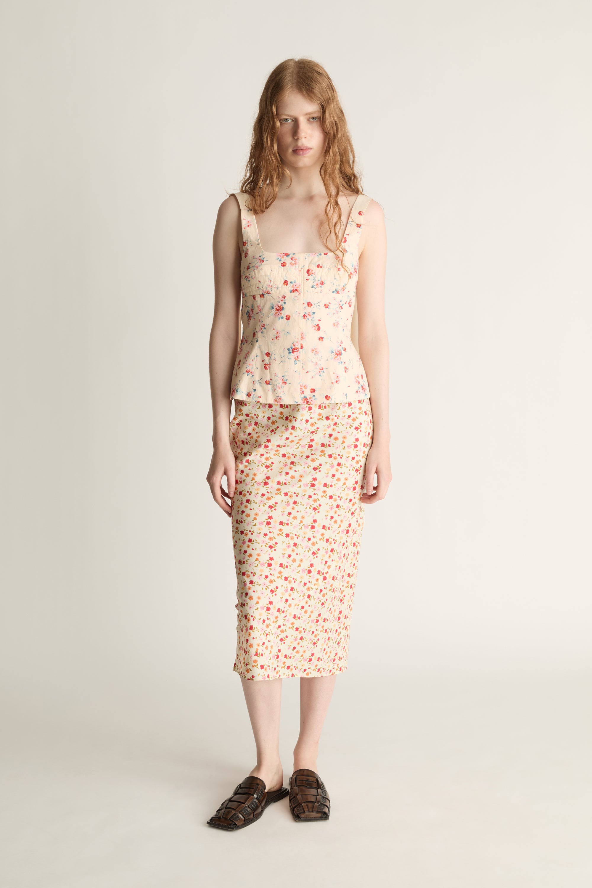 Flora Silk Bias Skirt