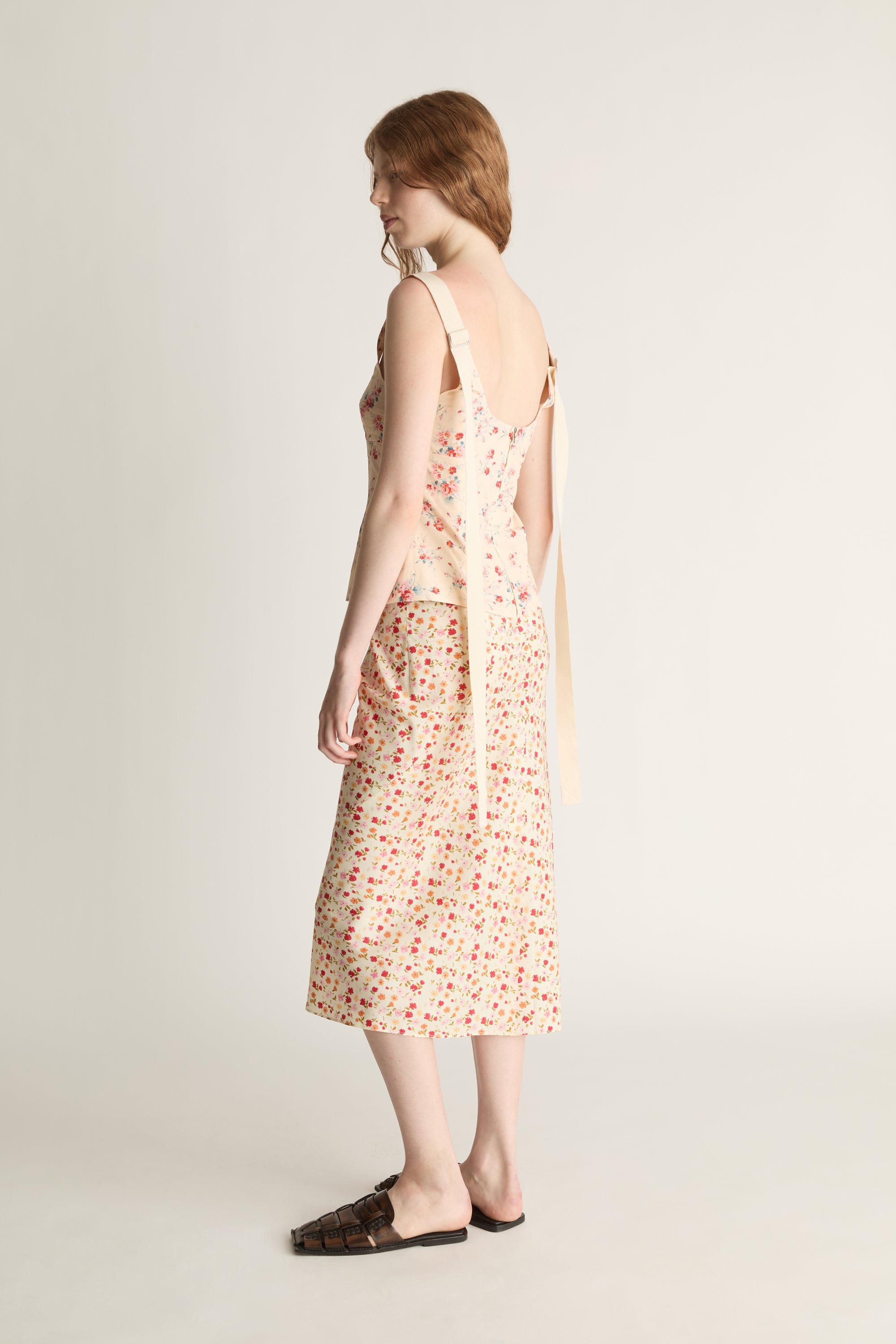 Flora Silk Bias Skirt