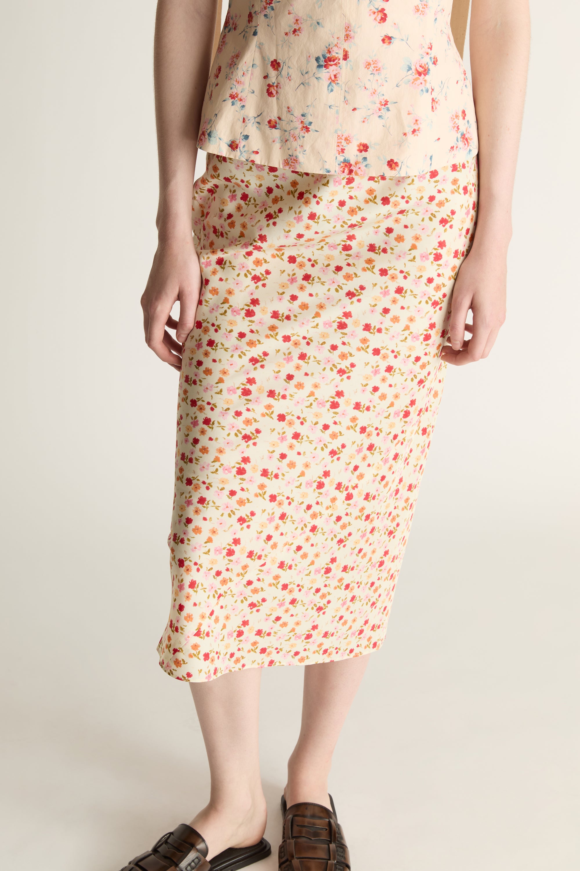 Flora Silk Bias Skirt