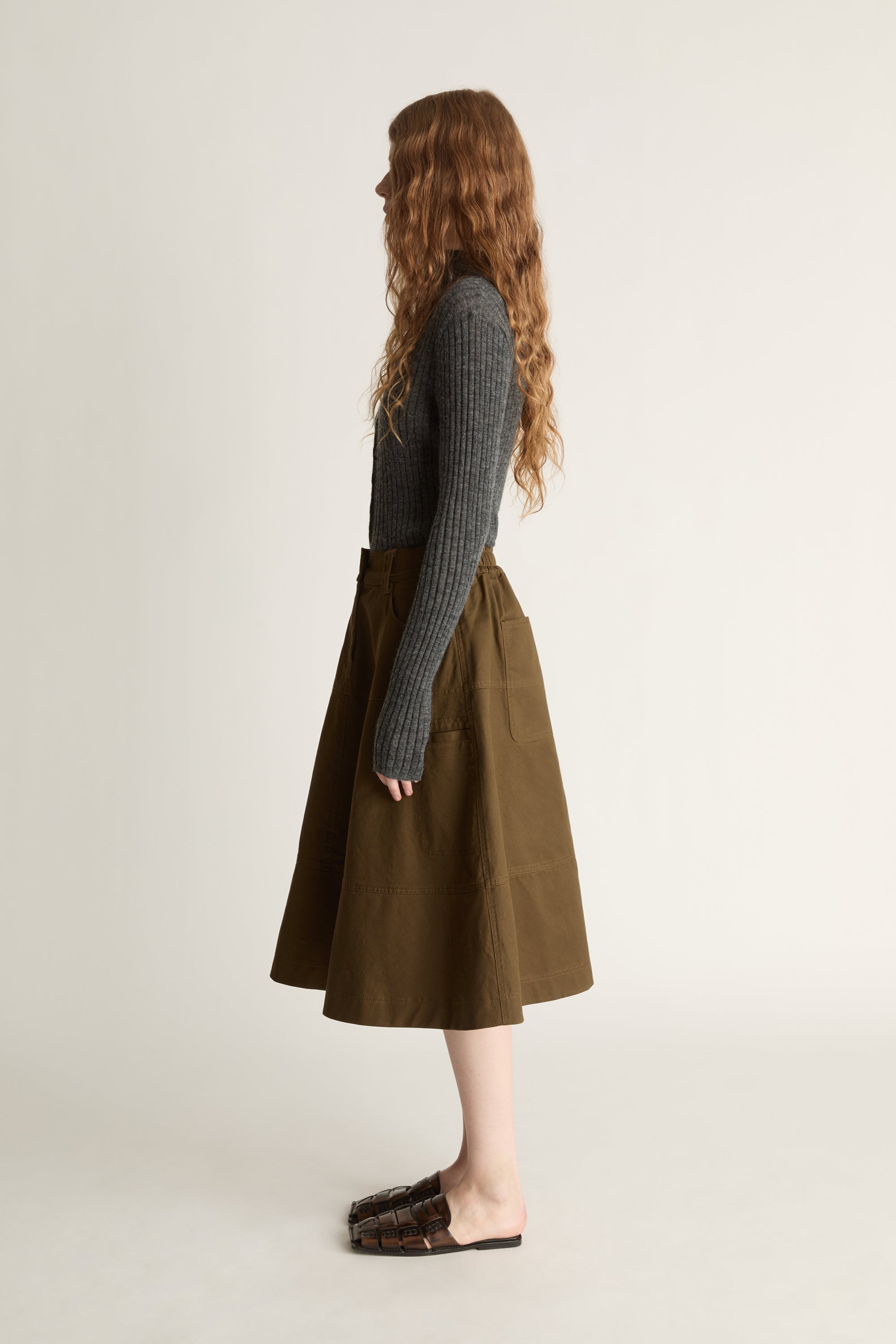 Harper Drill Flare Skirt
