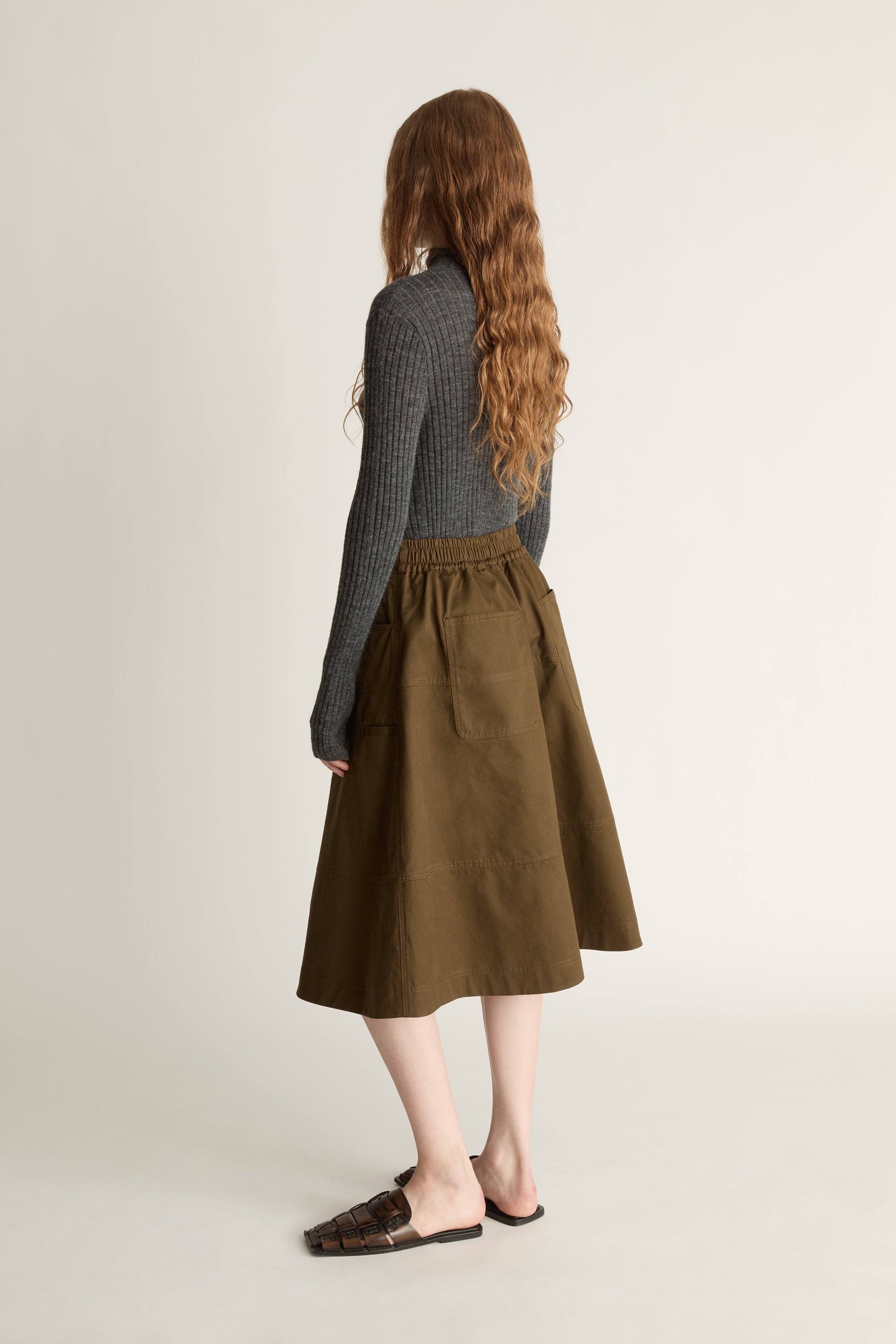 Harper Drill Flare Skirt