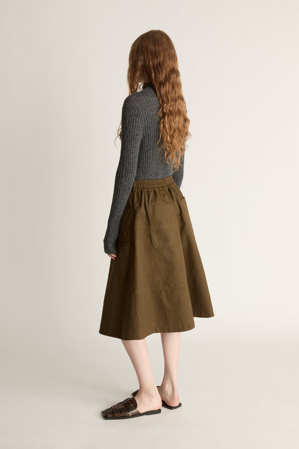 Harper Drill Flare Skirt