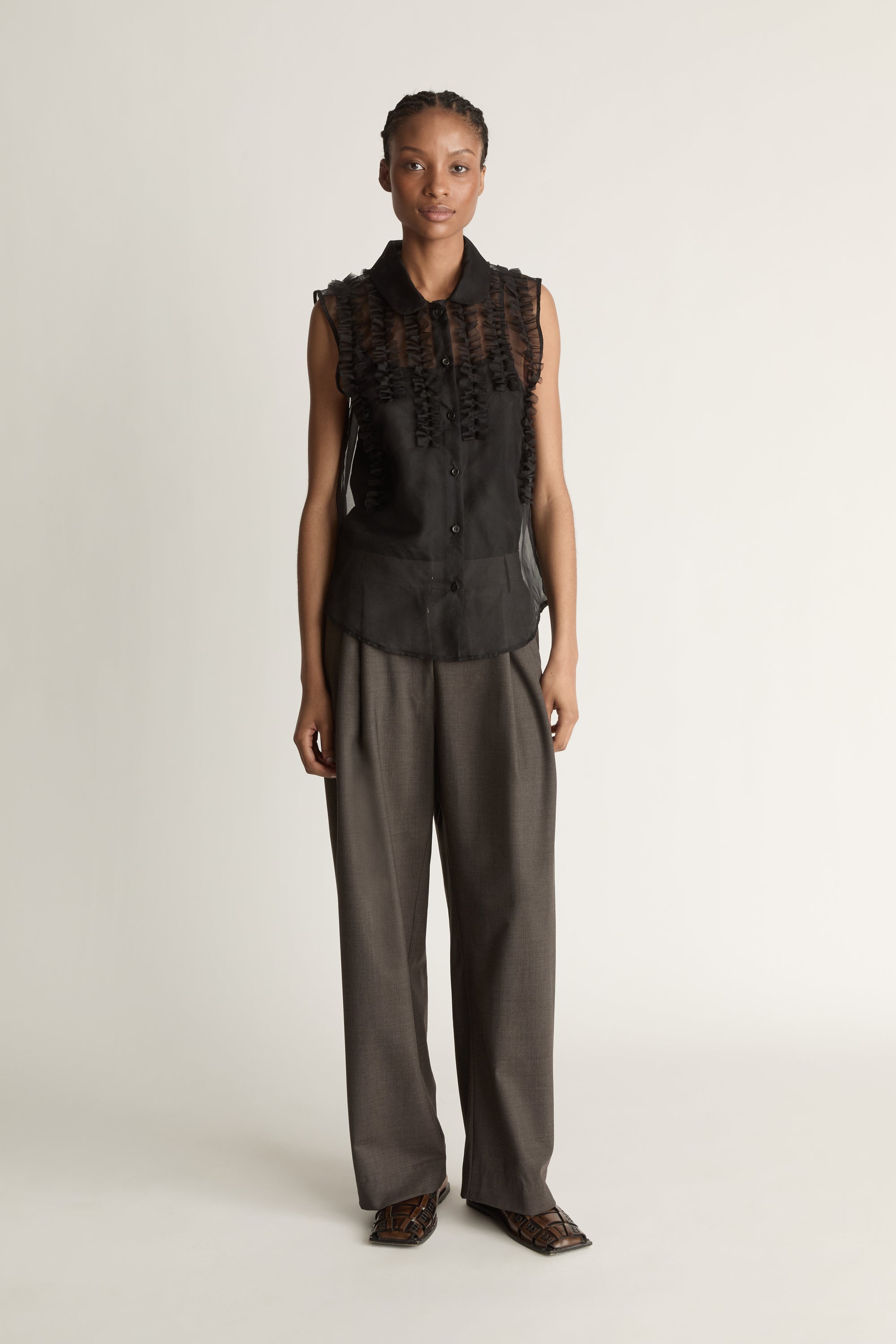 Innes Organza Ruffle Top