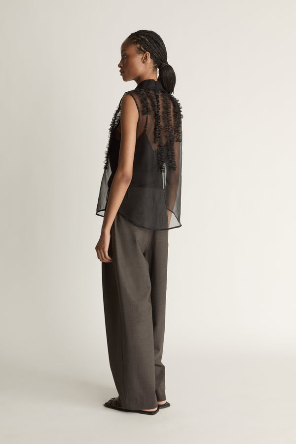 Innes Organza Ruffle Top