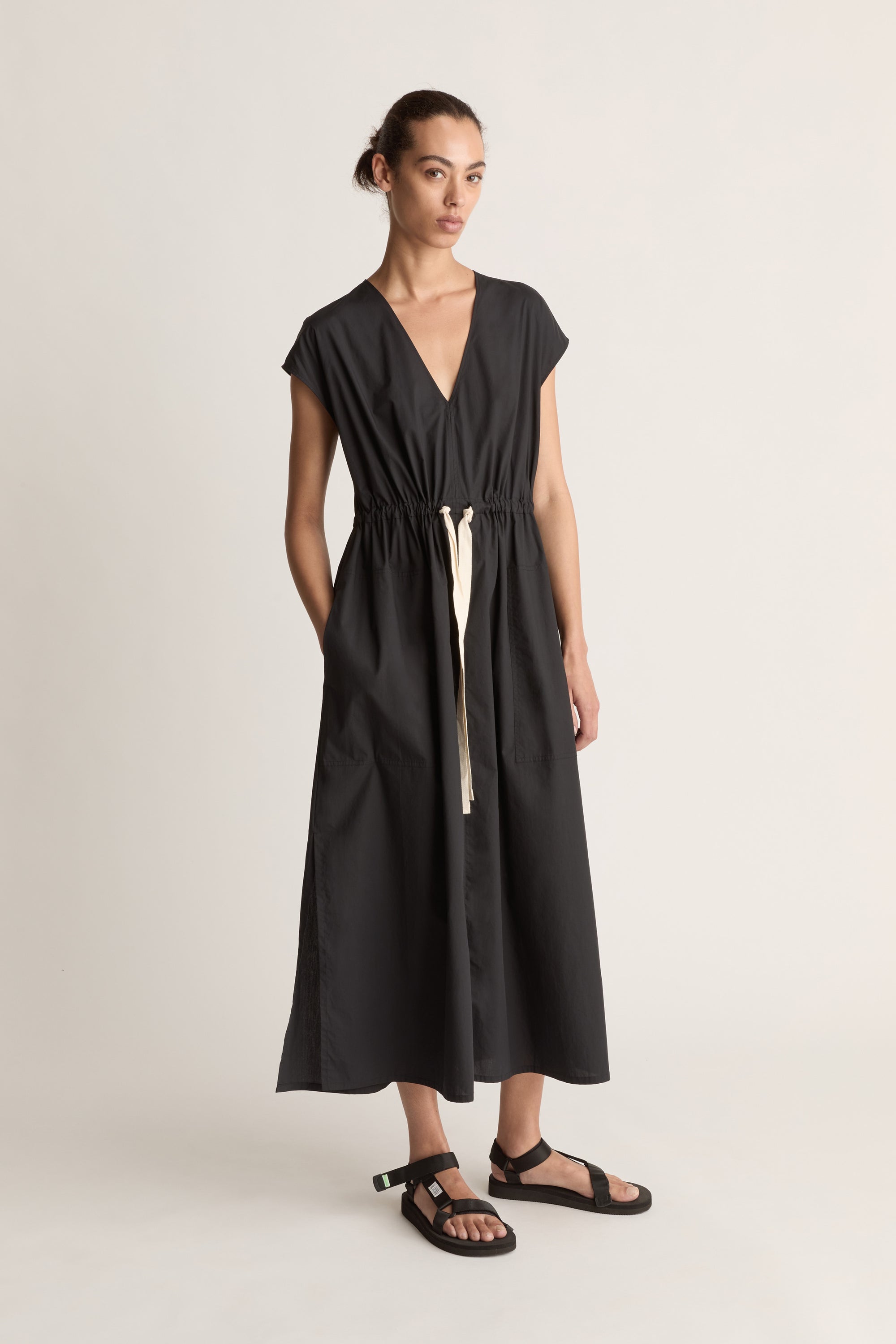 LM Poplin V Neck Dress