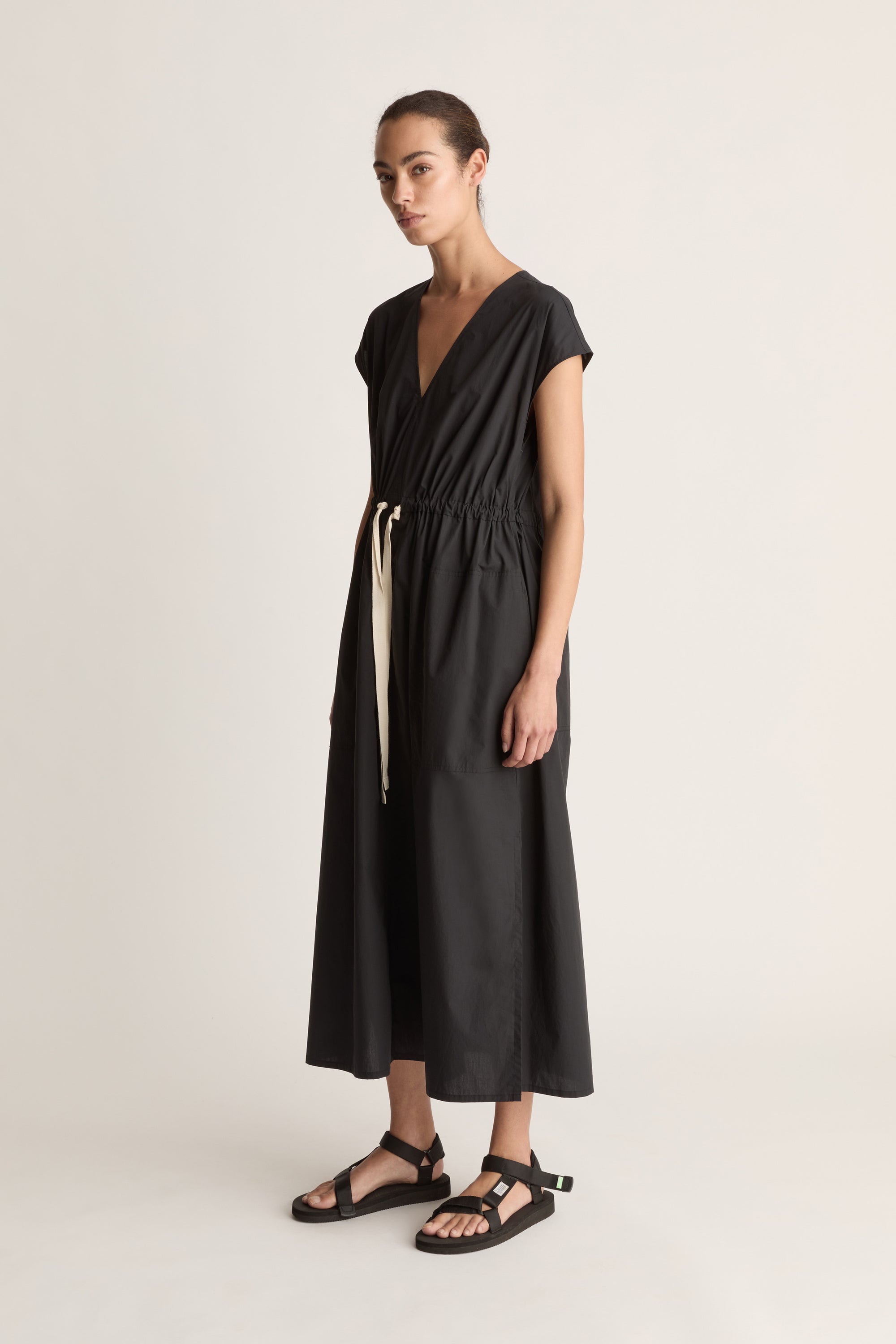 LM Poplin V Neck Dress
