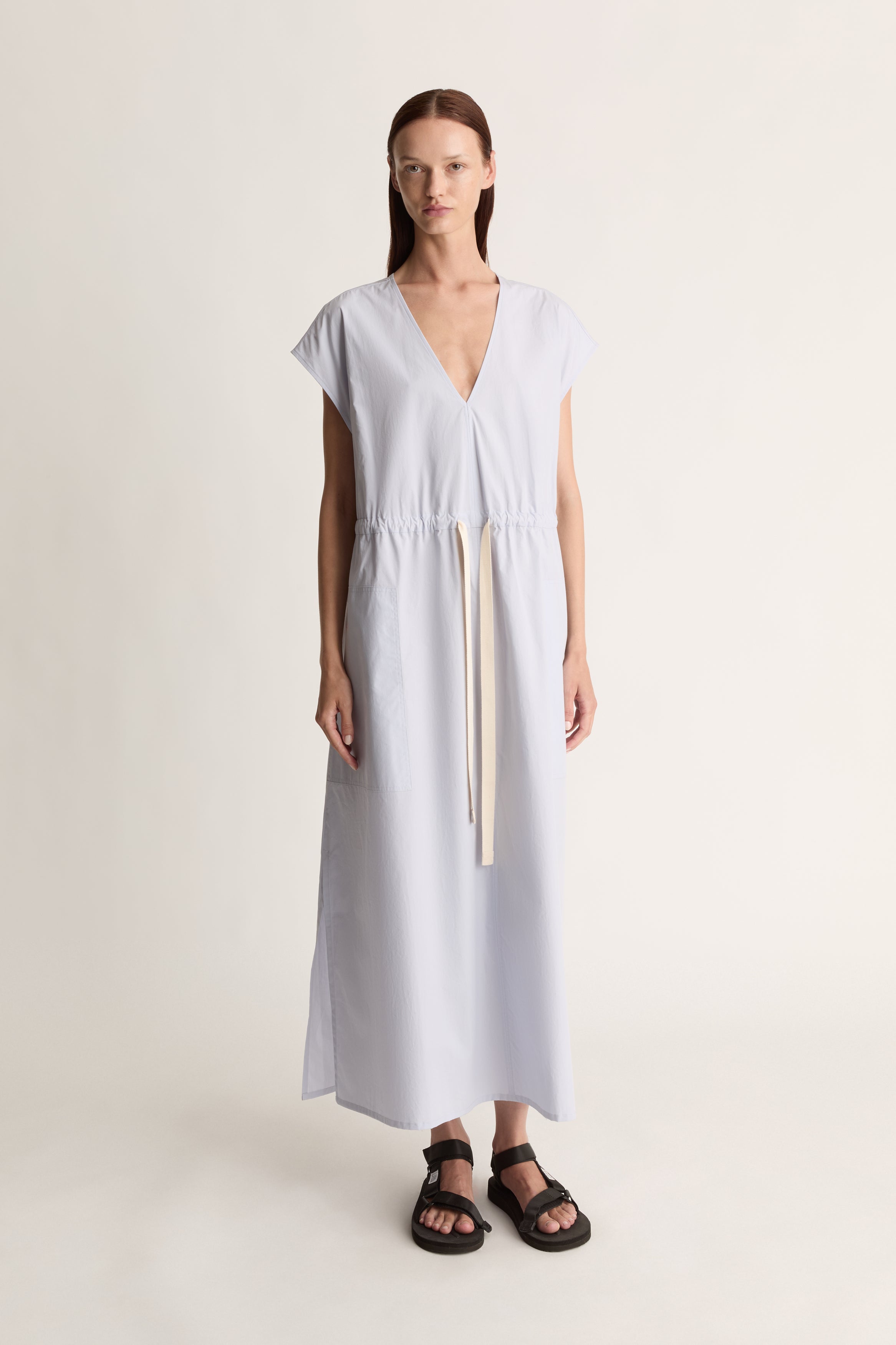 LM Poplin V Neck Dress