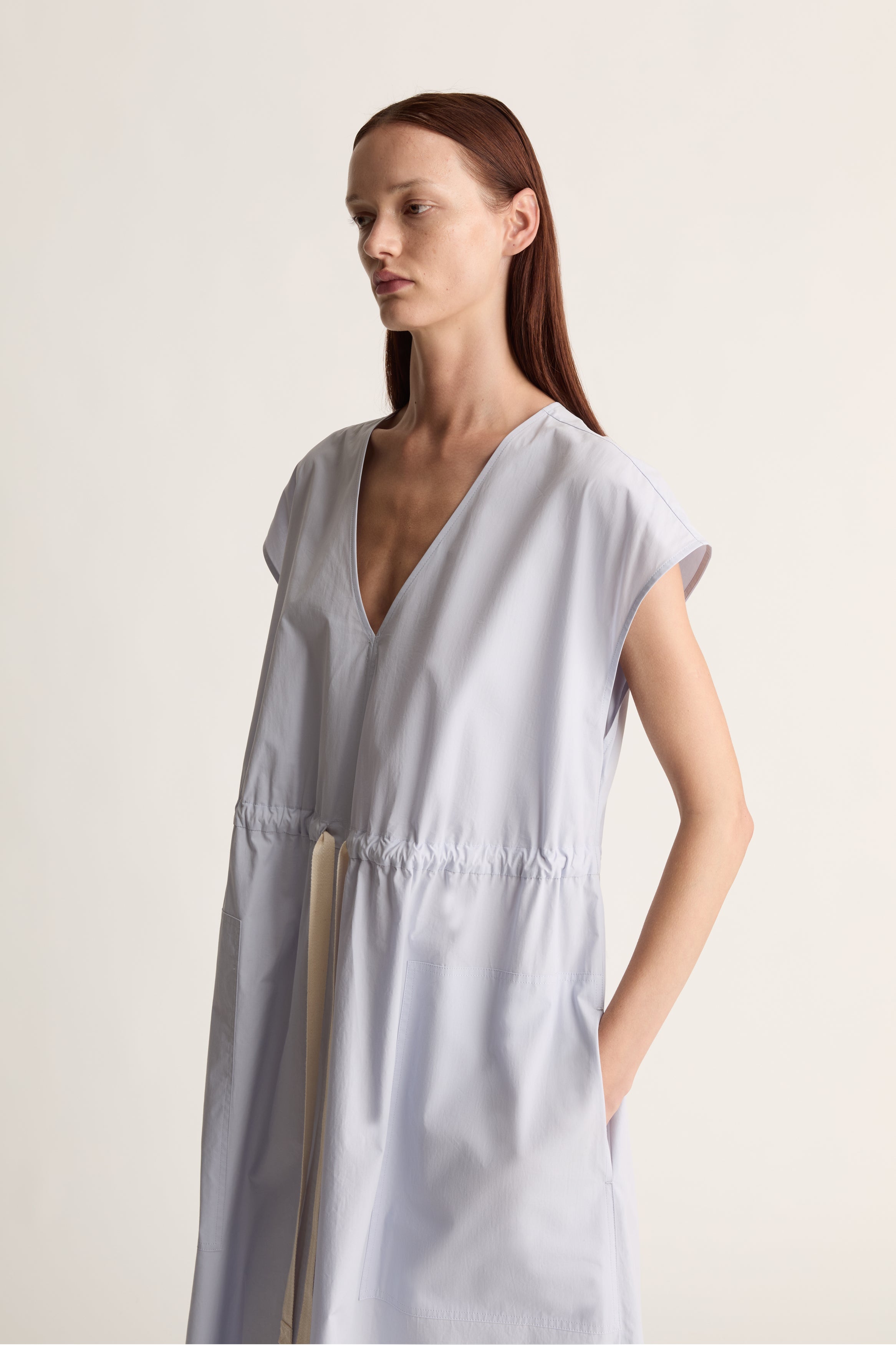 LM Poplin V Neck Dress