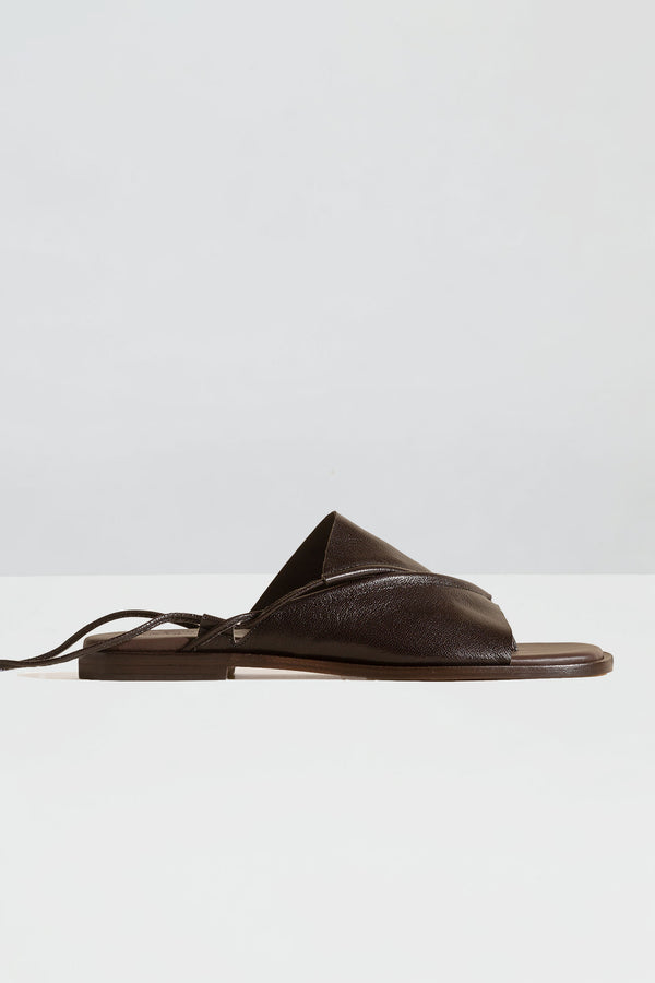 Clava Ankle Lace Sandal in Brown