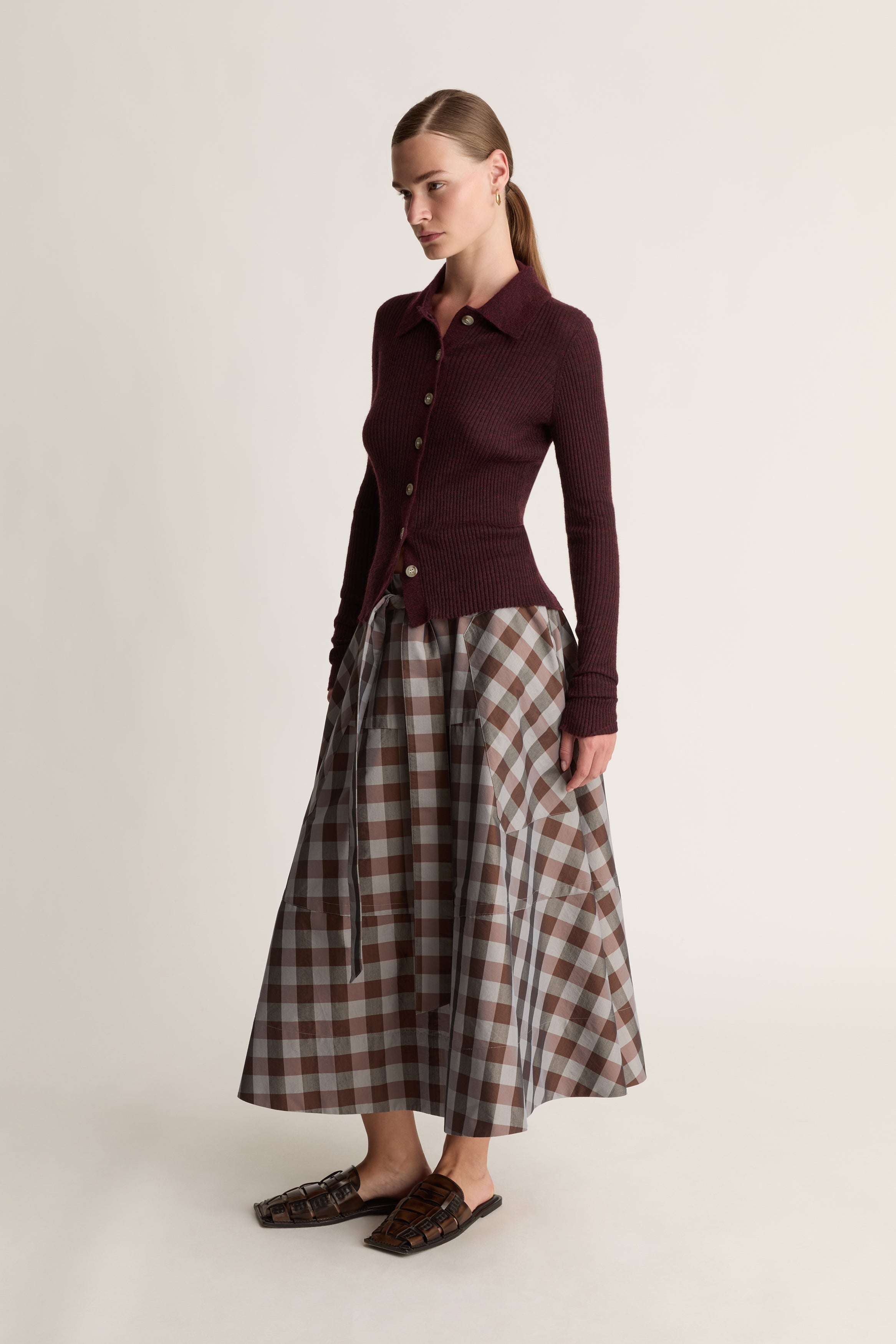 lee mathews Maya Ribbed Cardigan