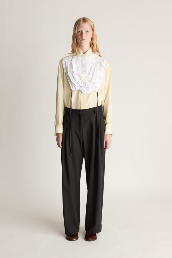 Myles Wool Satin Stripe Pant